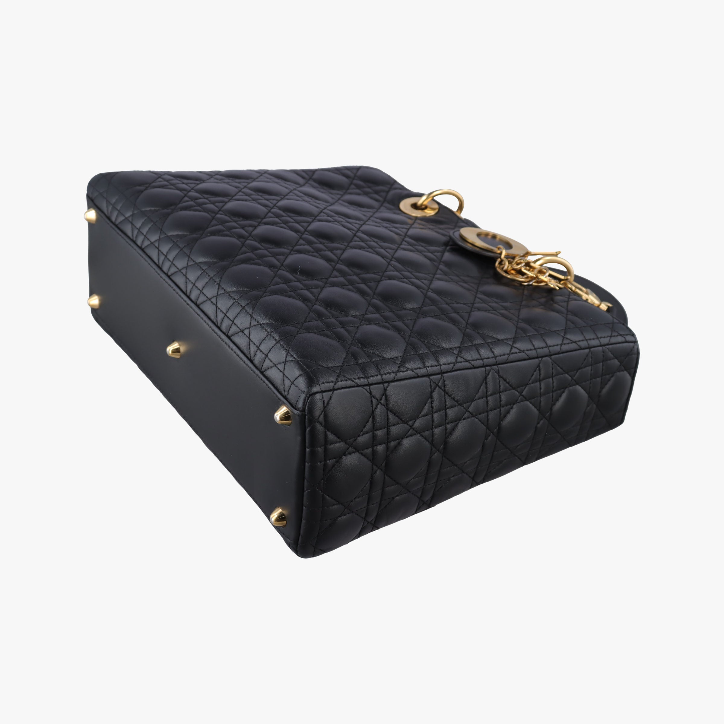 Vintage Christian Dior Lady Dior Black lambskin  shoulderbag | stylenewstar