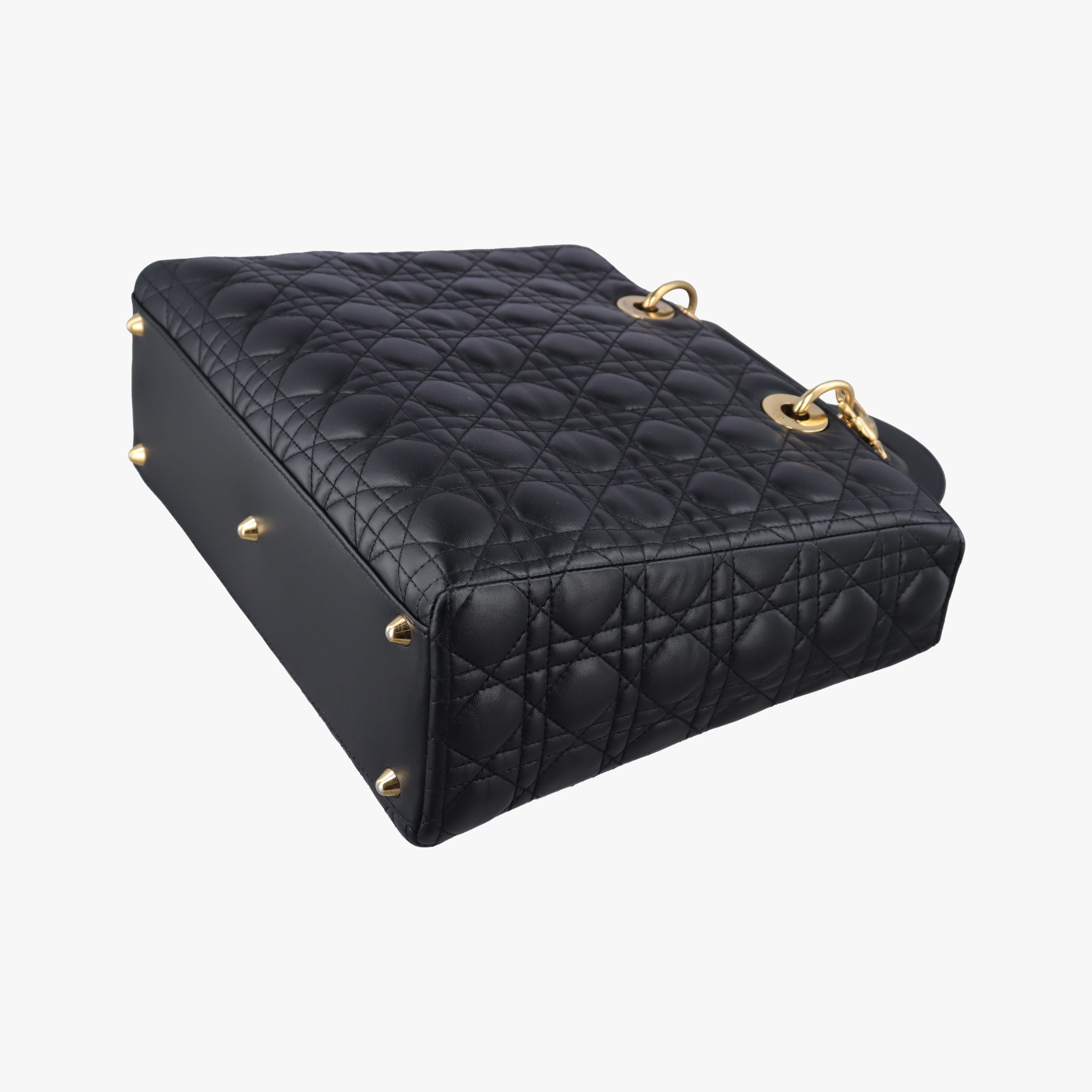Vintage Christian Dior Lady Dior Black lambskin  shoulderbag | stylenewstar