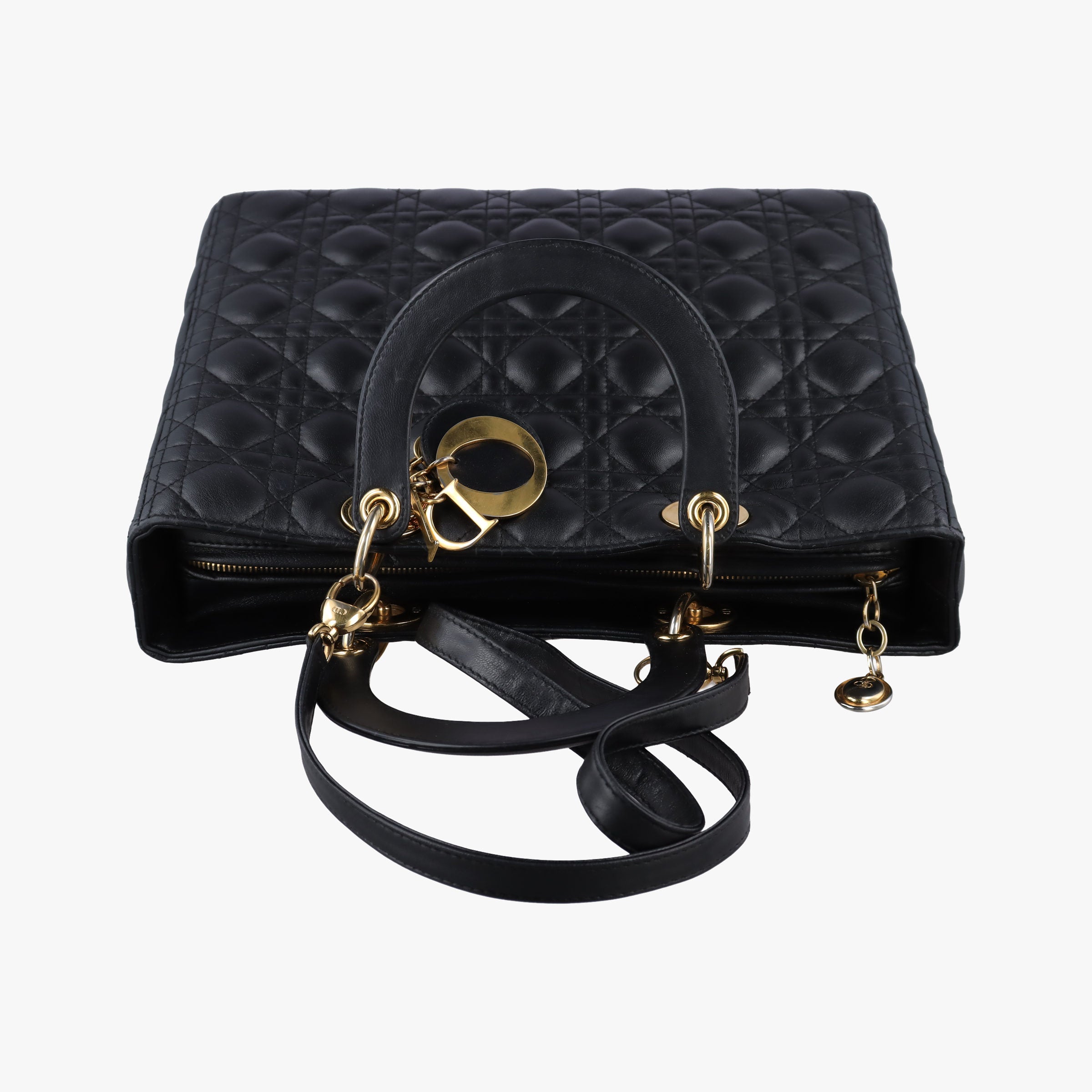 Vintage Christian Dior Lady Dior Black lambskin  shoulderbag | stylenewstar