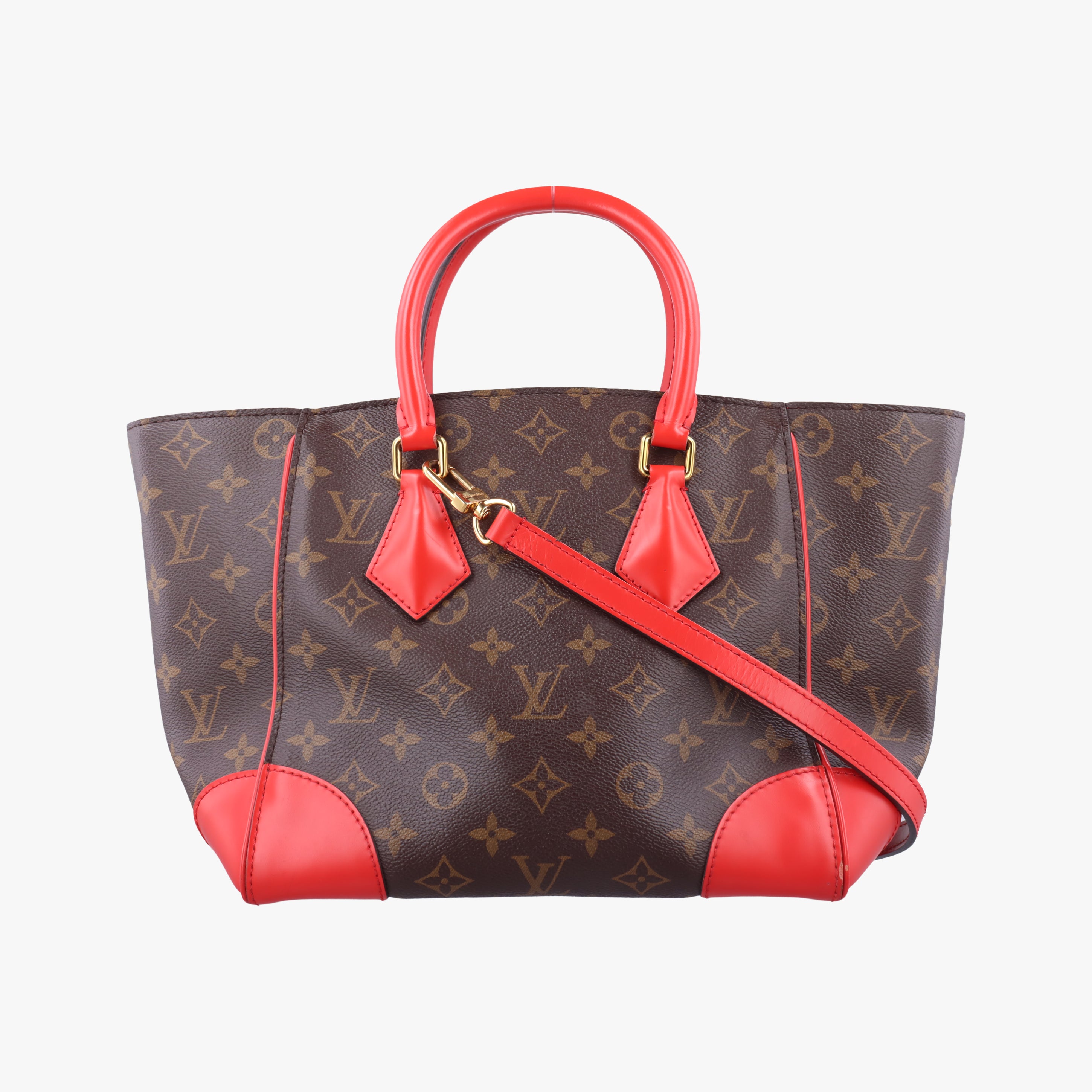 Pre-owned Louis Vuitton PHENIX PM brown×COQUELICOT Monogram Canvas×calf leather M41537 shoulderbag | stylenewstar