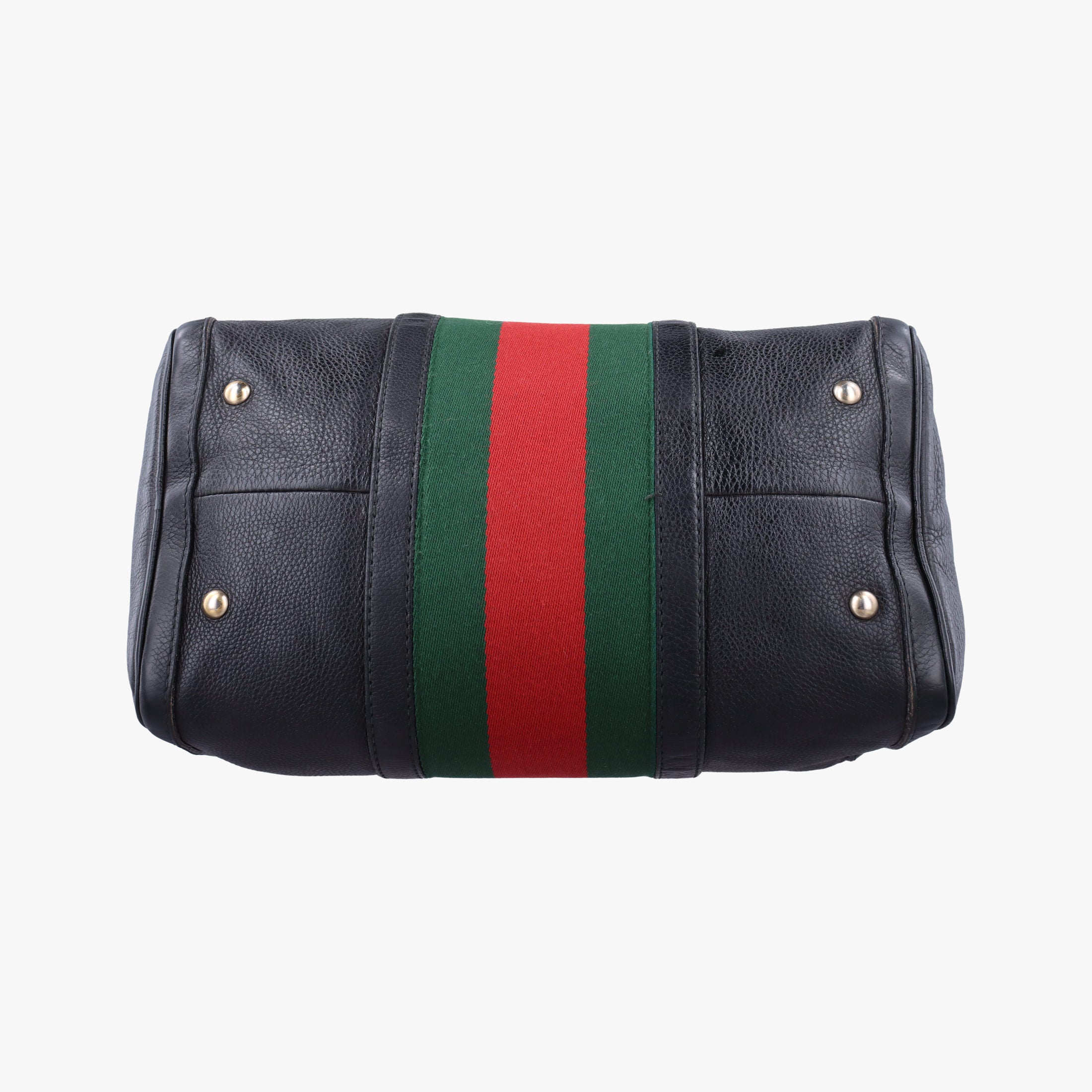 Pre-owned Gucci Sherry Line Black x Red x Green Leather 247205 shoulderbag | stylenewstar