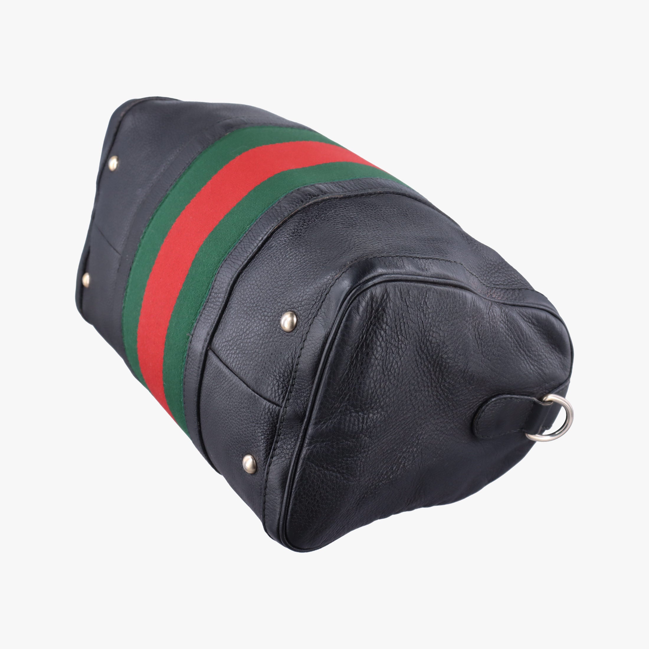 Pre-owned Gucci Sherry Line Black x Red x Green Leather 247205 shoulderbag | stylenewstar