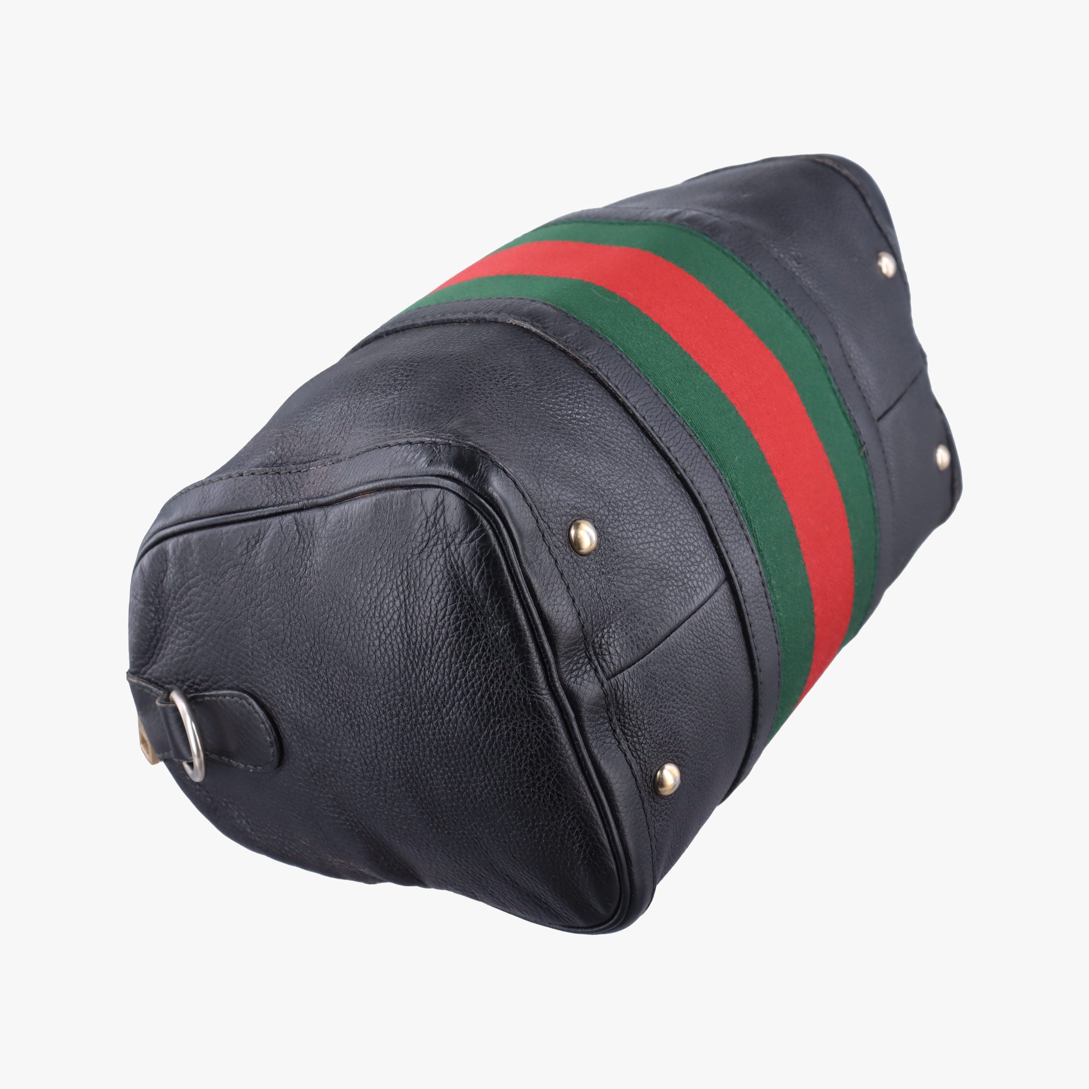 Pre-owned Gucci Sherry Line Black x Red x Green Leather 247205 shoulderbag | stylenewstar