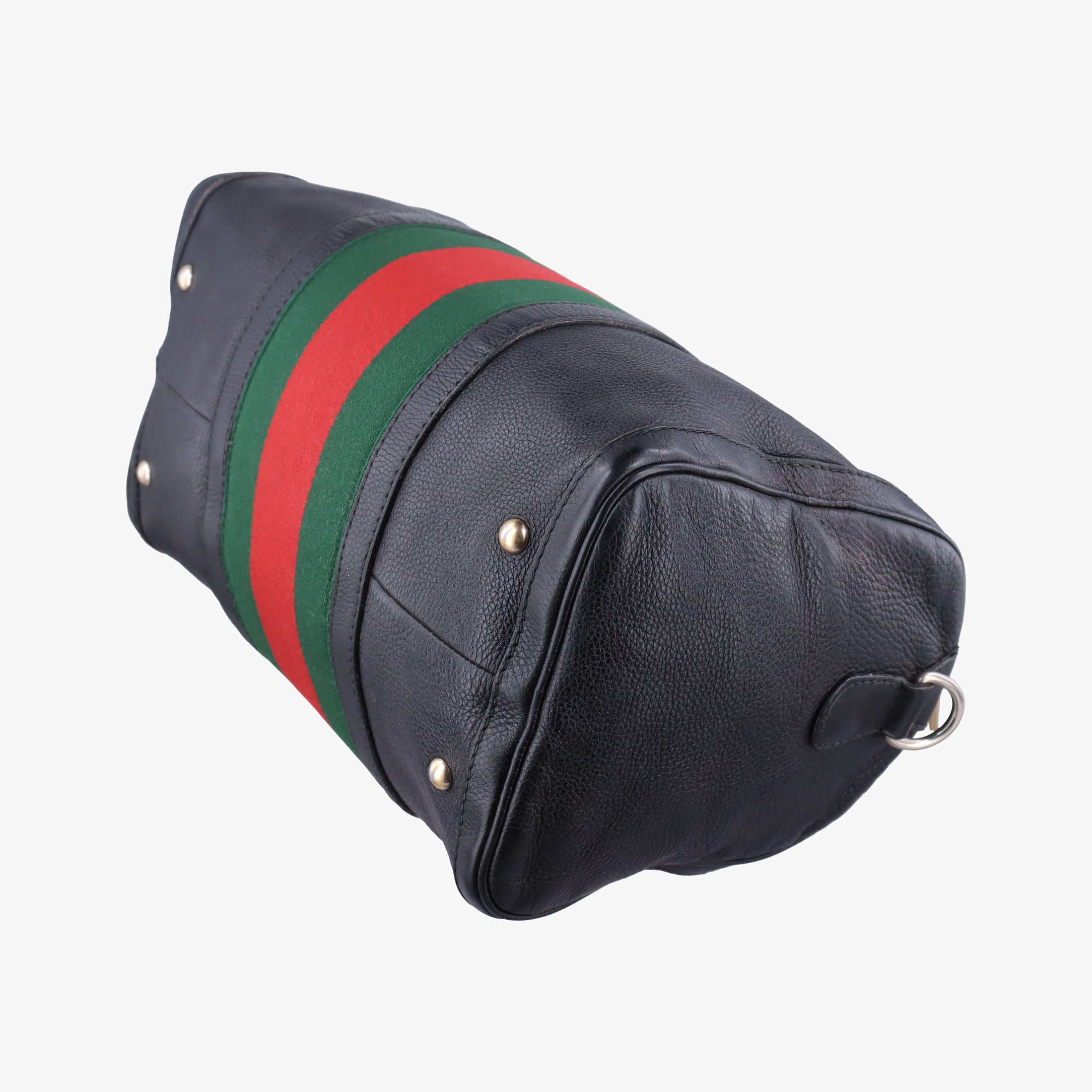 Pre-owned Gucci Sherry Line Black x Red x Green Leather 247205 shoulderbag | stylenewstar