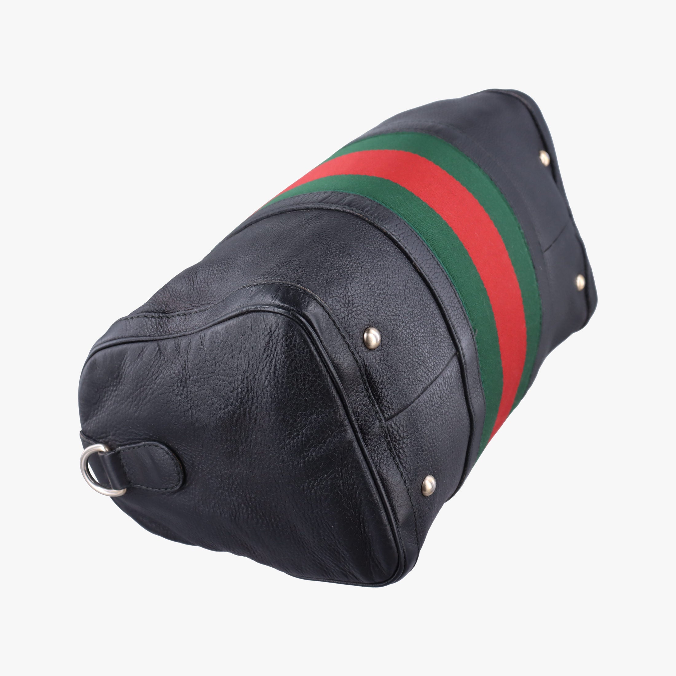 Pre-owned Gucci Sherry Line Black x Red x Green Leather 247205 shoulderbag | stylenewstar