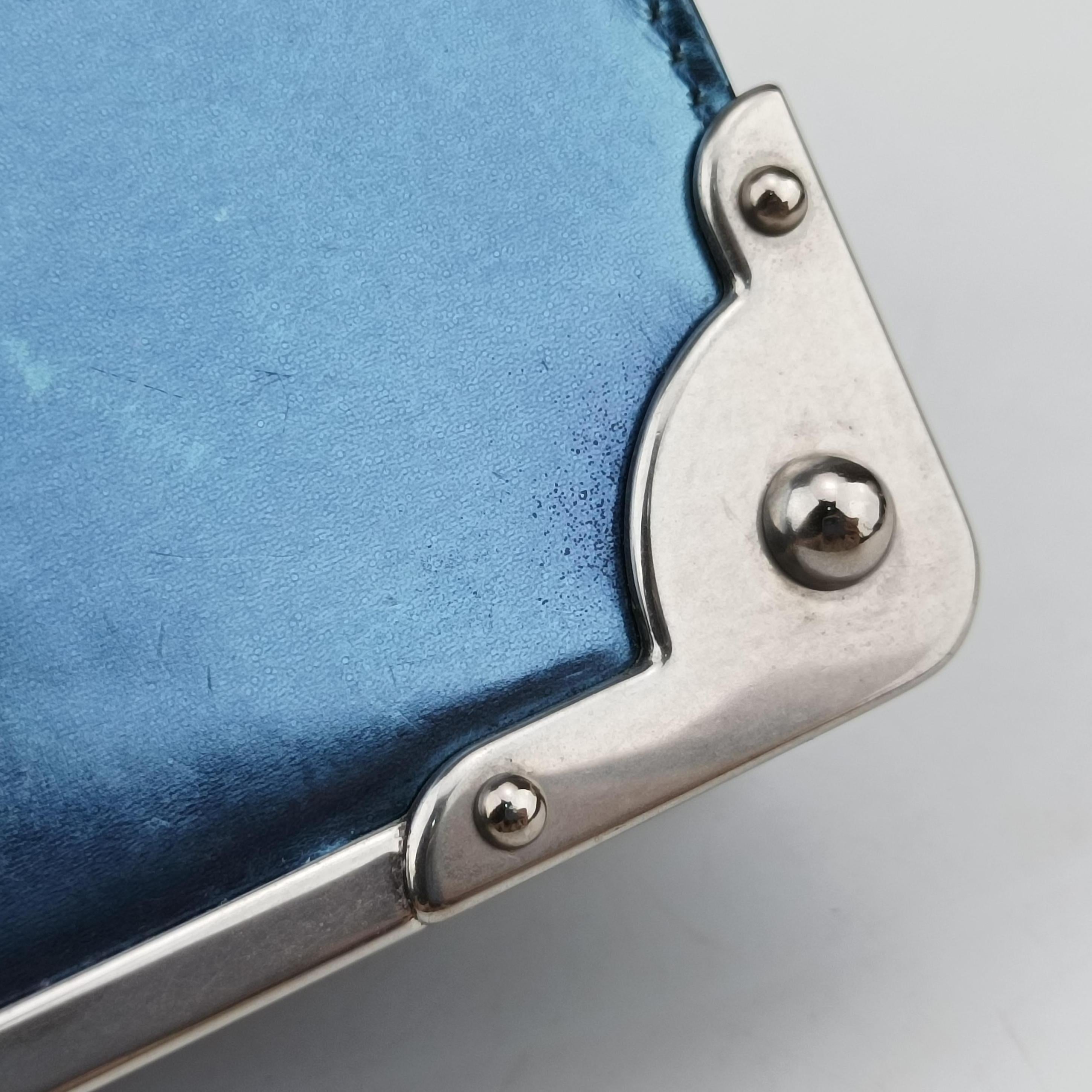 Pre-owned Prada Cahier Black×Blue Leather×Patent 1BH018 shoulderbag | stylenewstar