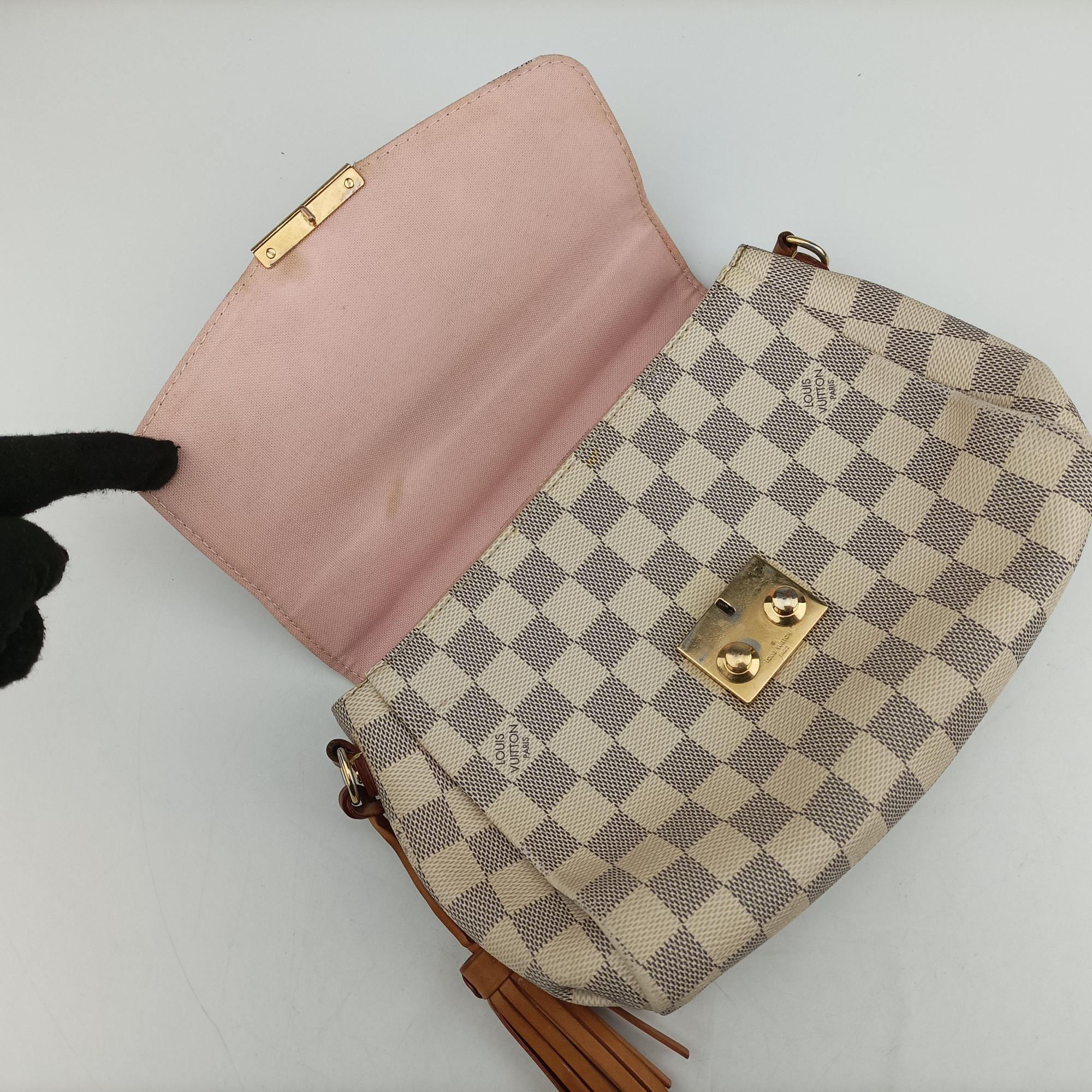 Pre-owned Louis Vuitton CROISETTE Azur Damier Canvas N41581 shoulderbag | stylenewstar