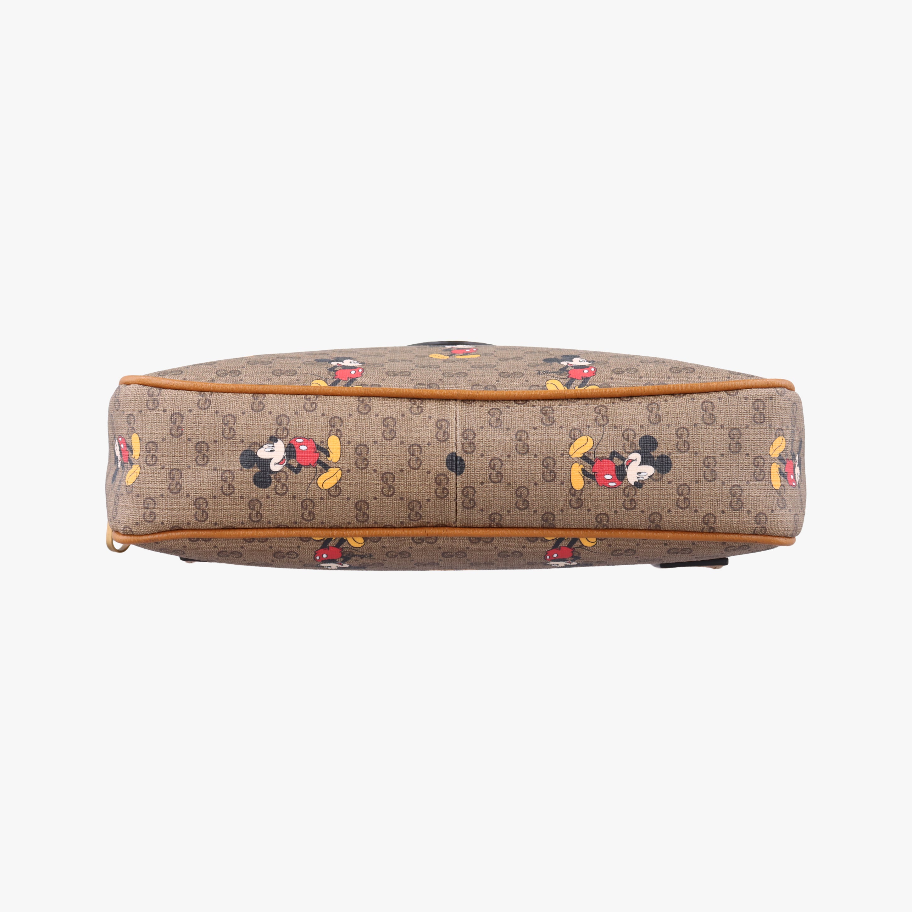 Pre-owned Gucci Mickey Mouse Disney collaboration Brown PVC coated canvas 602695 shoulderbag | stylenewstar