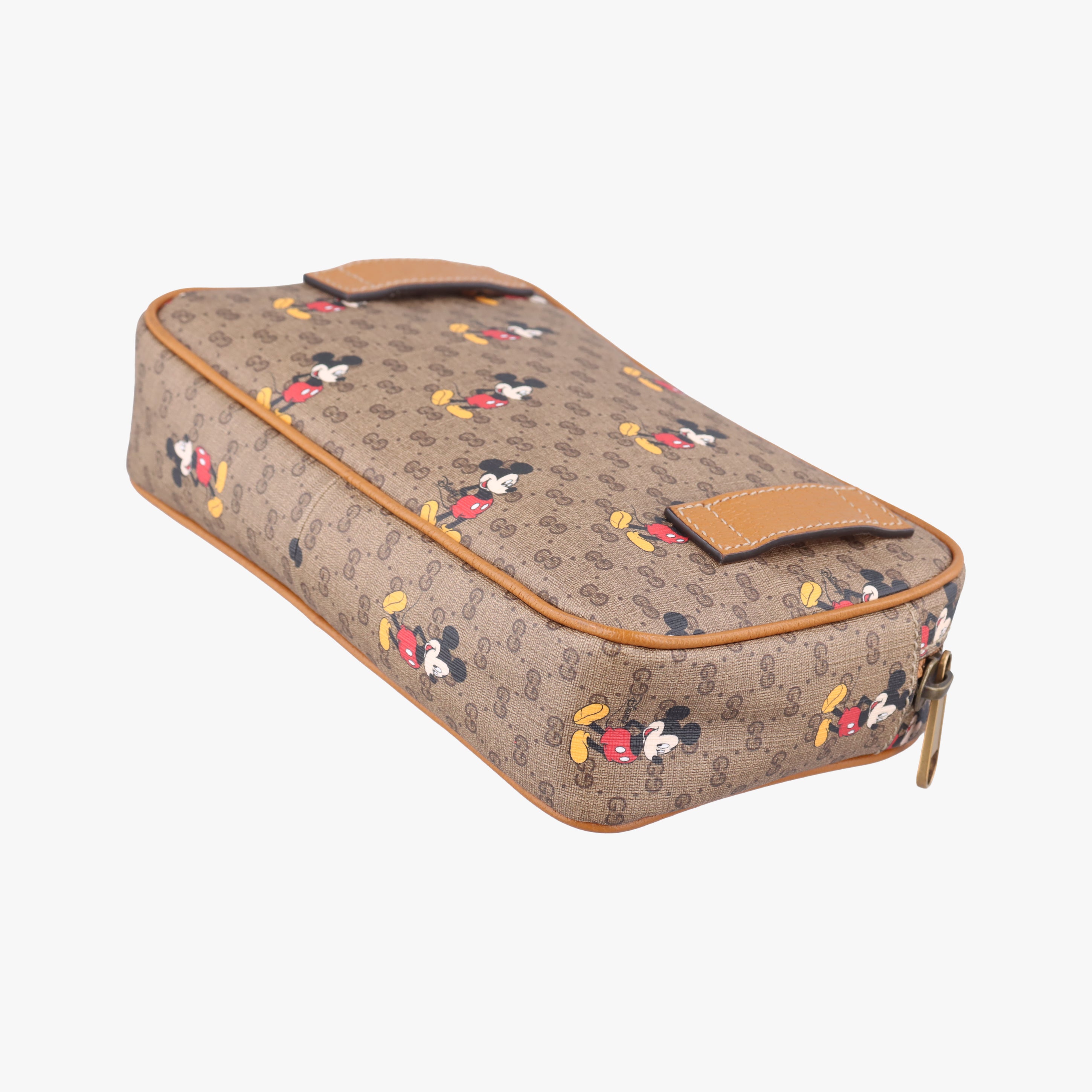 Pre-owned Gucci Mickey Mouse Disney collaboration Brown PVC coated canvas 602695 shoulderbag | stylenewstar