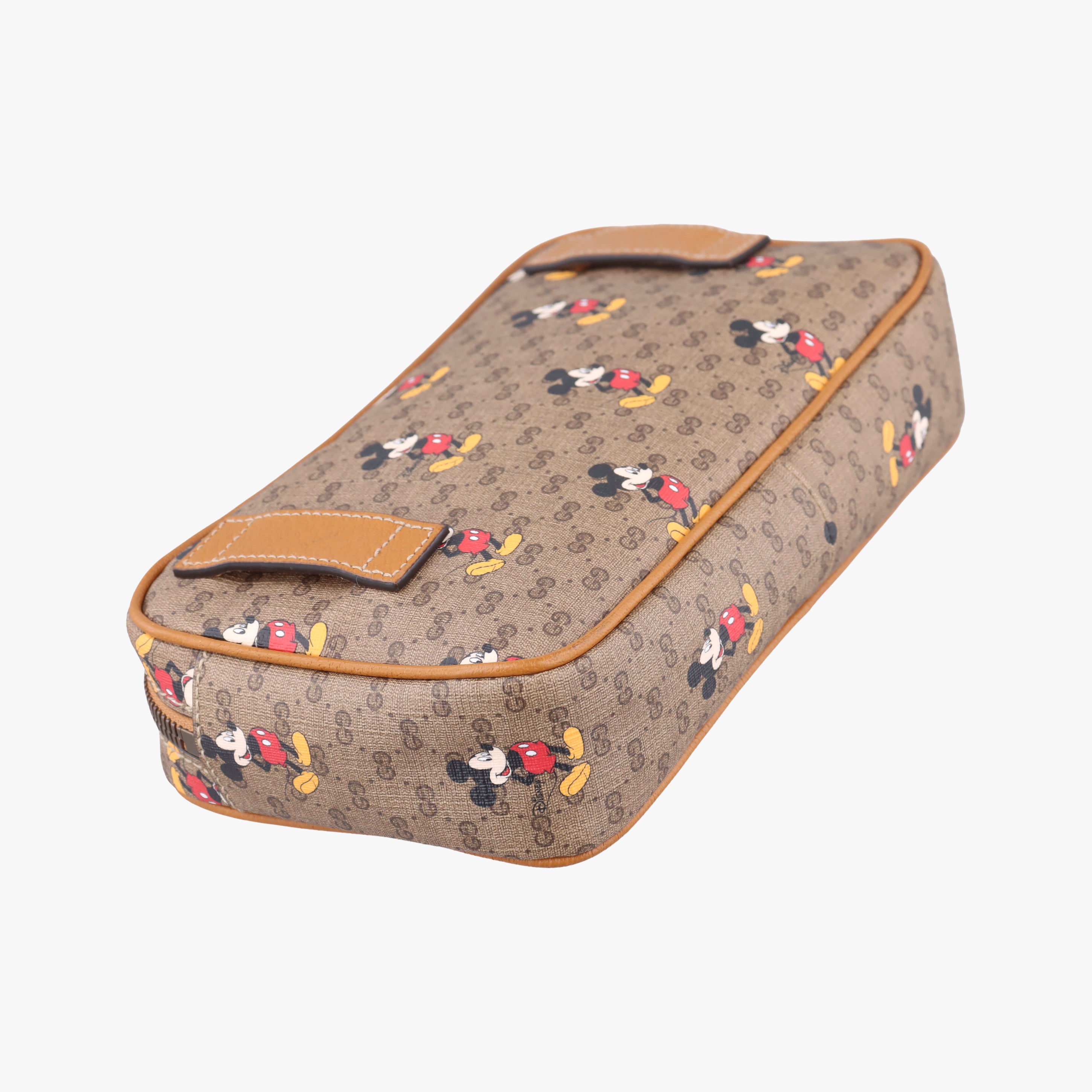 Pre-owned Gucci Mickey Mouse Disney collaboration Brown PVC coated canvas 602695 shoulderbag | stylenewstar