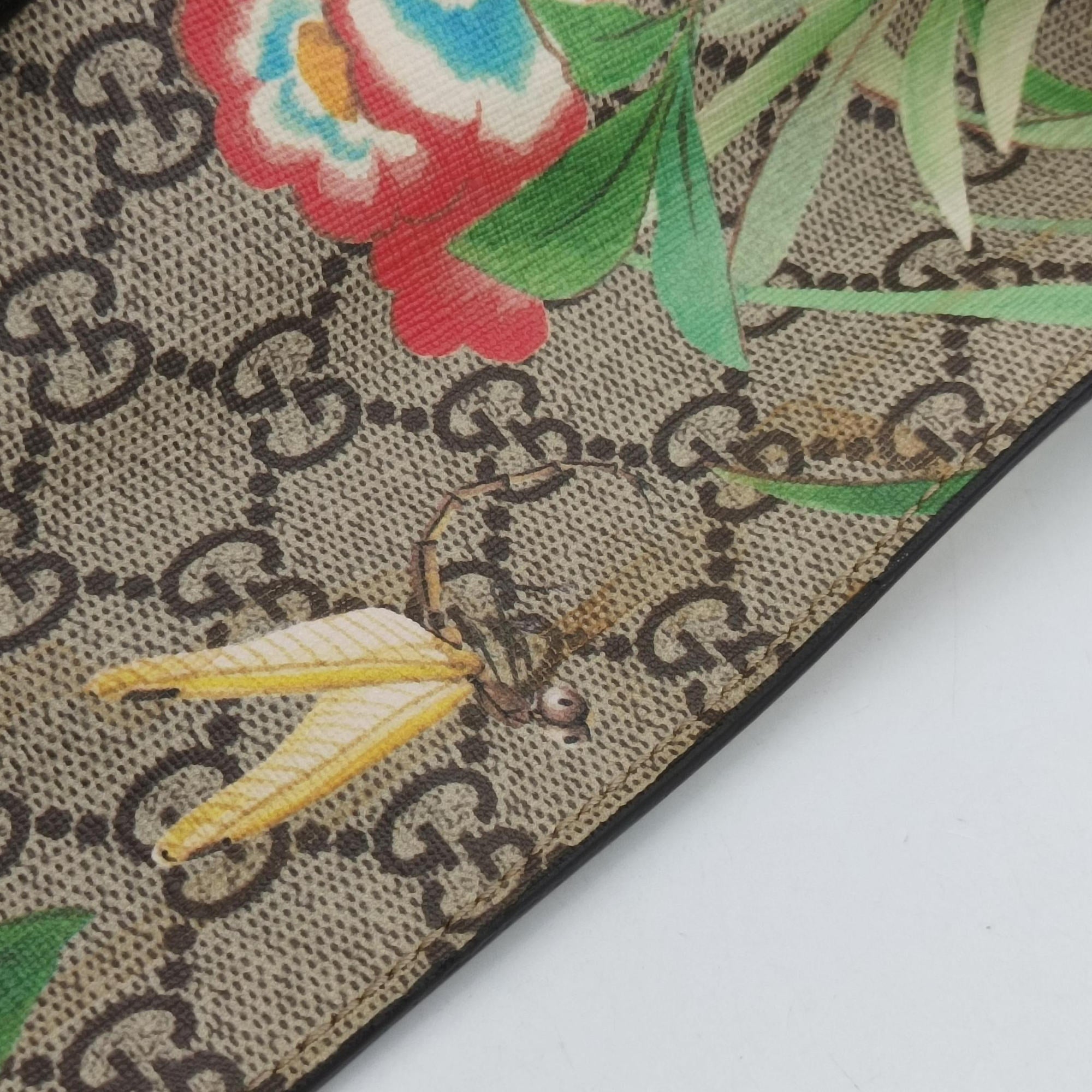 Pre-owned Gucci Gucci Tian GG Supreme Brown×beige×Multicolour PVC coated canvas×Leather 450950 shoulderbag | stylenewstar