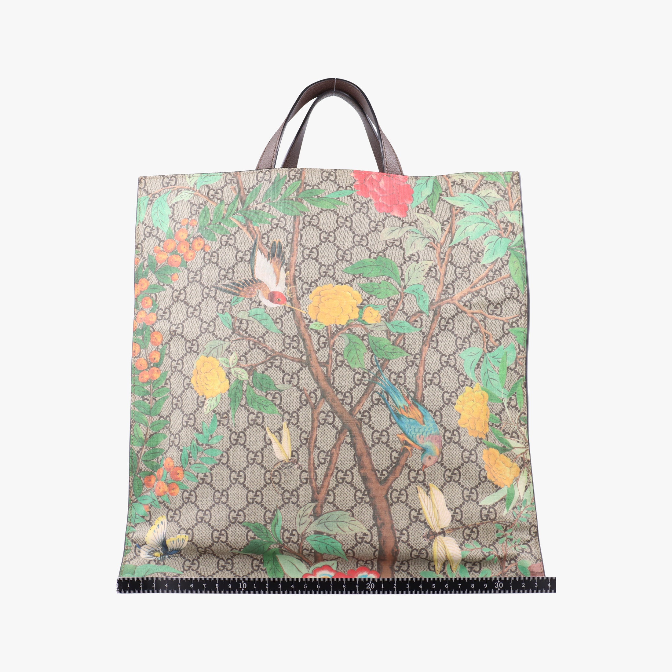 Pre-owned Gucci Gucci Tian GG Supreme Brown×beige×Multicolour PVC coated canvas×Leather 450950 shoulderbag | stylenewstar