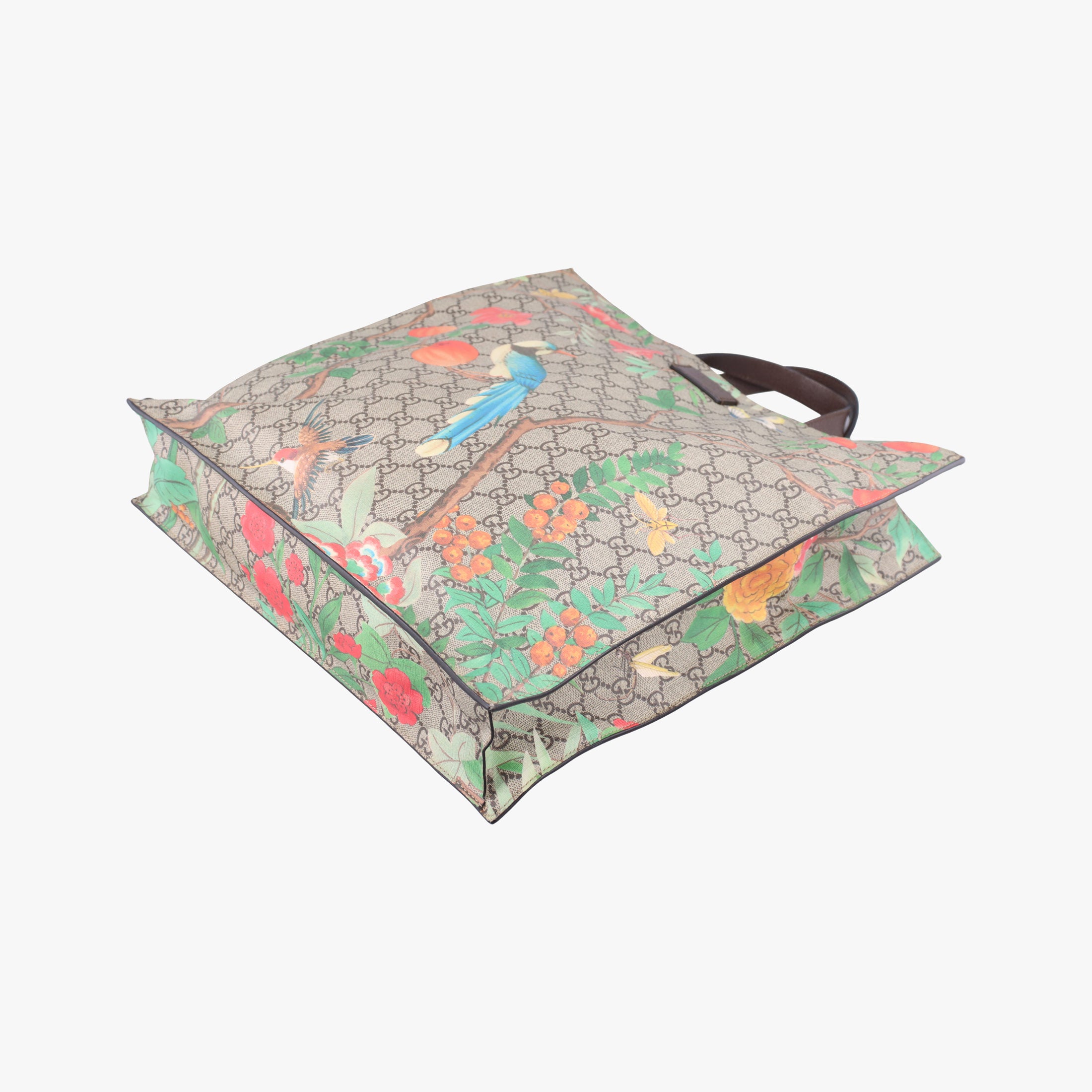 Pre-owned Gucci Gucci Tian GG Supreme Brown×beige×Multicolour PVC coated canvas×Leather 450950 shoulderbag | stylenewstar