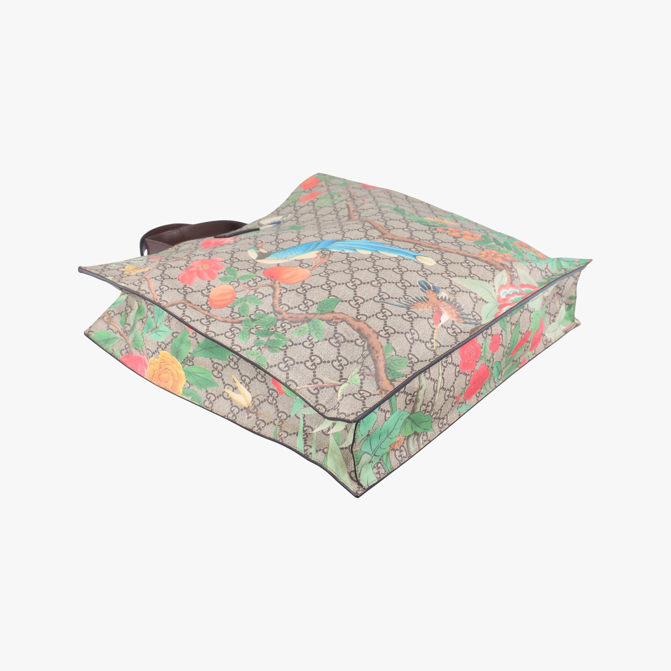 Pre-owned Gucci Gucci Tian GG Supreme Brown×beige×Multicolour PVC coated canvas×Leather 450950 shoulderbag | stylenewstar