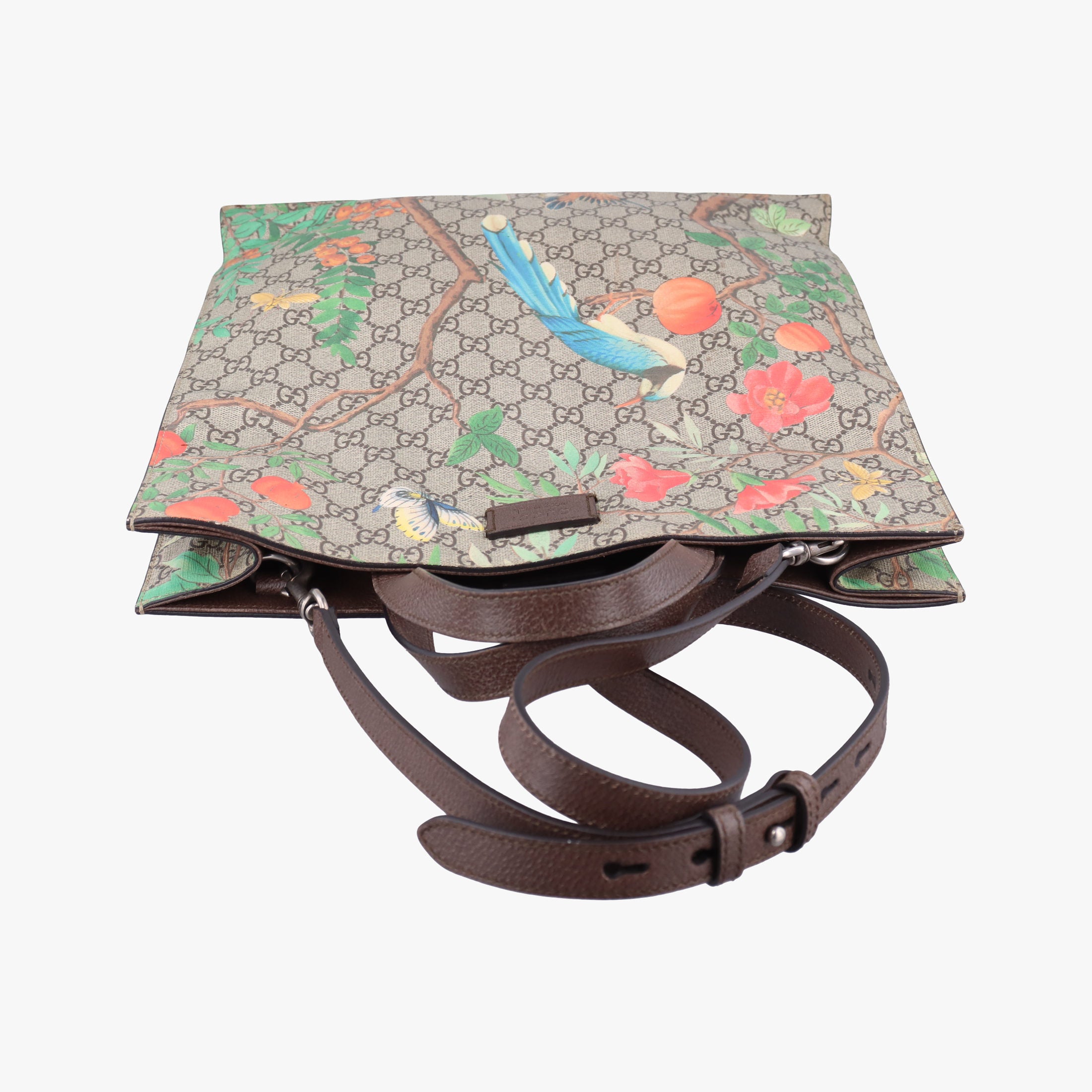 Pre-owned Gucci Gucci Tian GG Supreme Brown×beige×Multicolour PVC coated canvas×Leather 450950 shoulderbag | stylenewstar