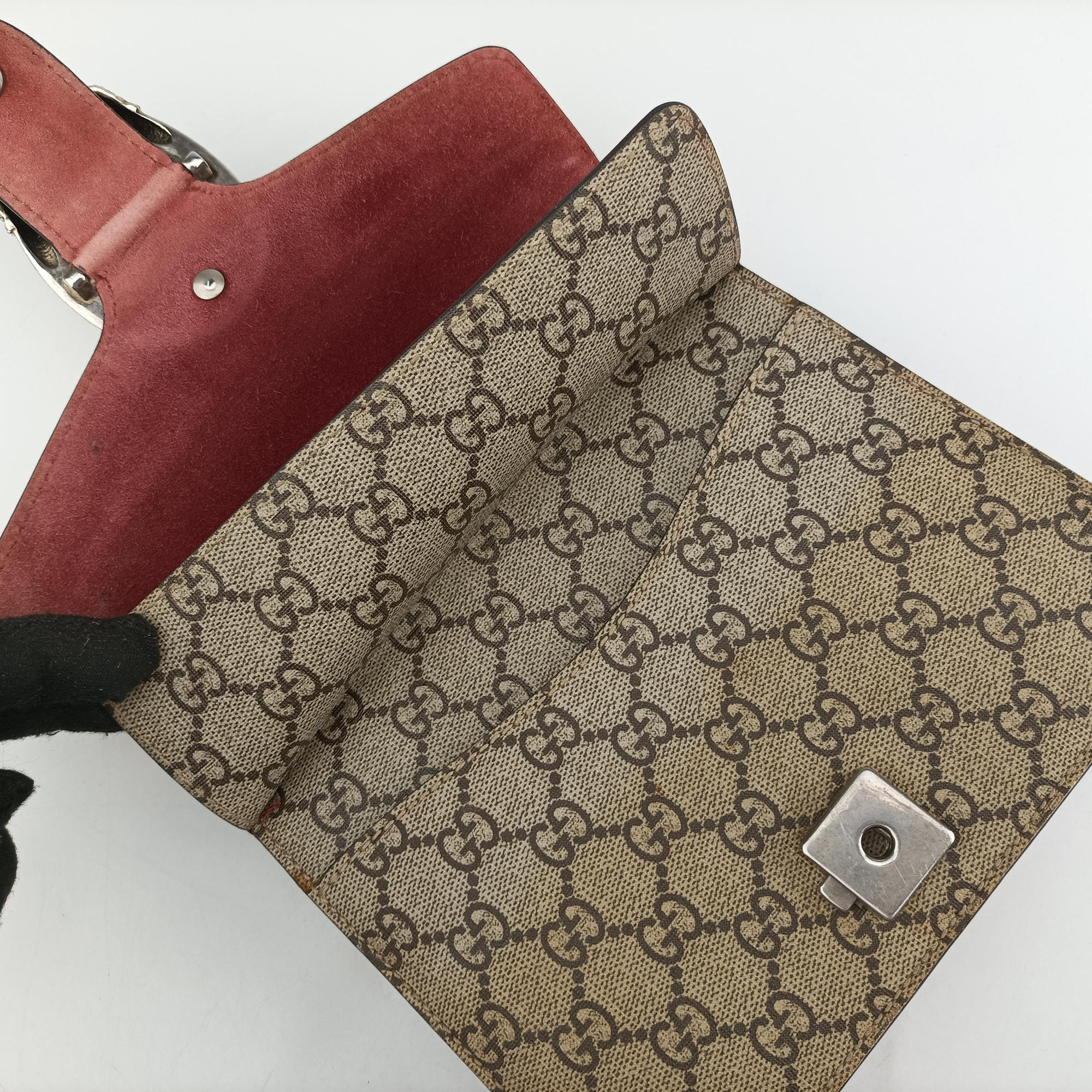 Secondhand Gucci Dionysus beige×red×Multicolour PVC coated canvas × suede 421970 shoulderbag | stylenewstar