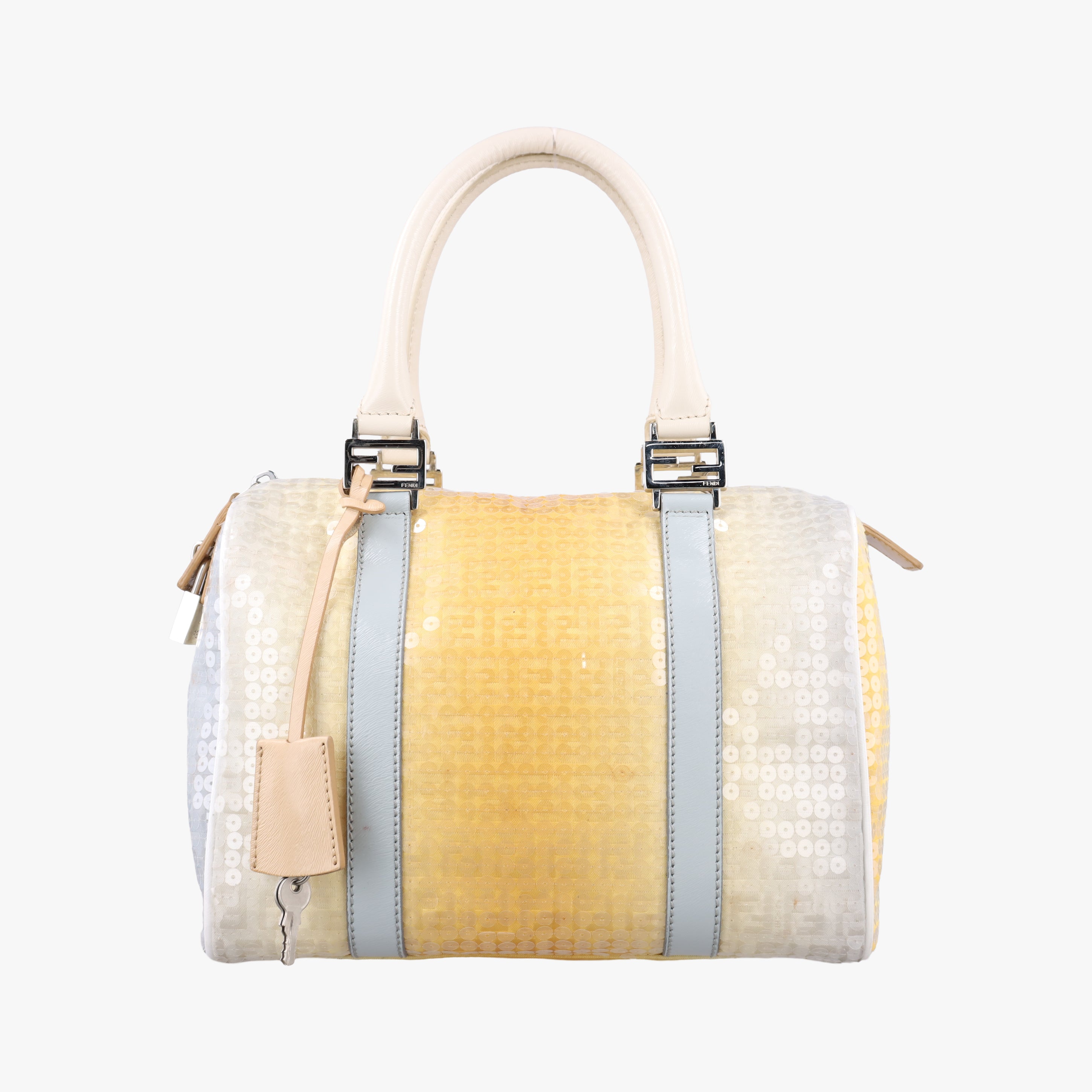 Pre-owned Fendi Sequins Yellow Gradation Multicolour sequins 8BL068 handbag | stylenewstar