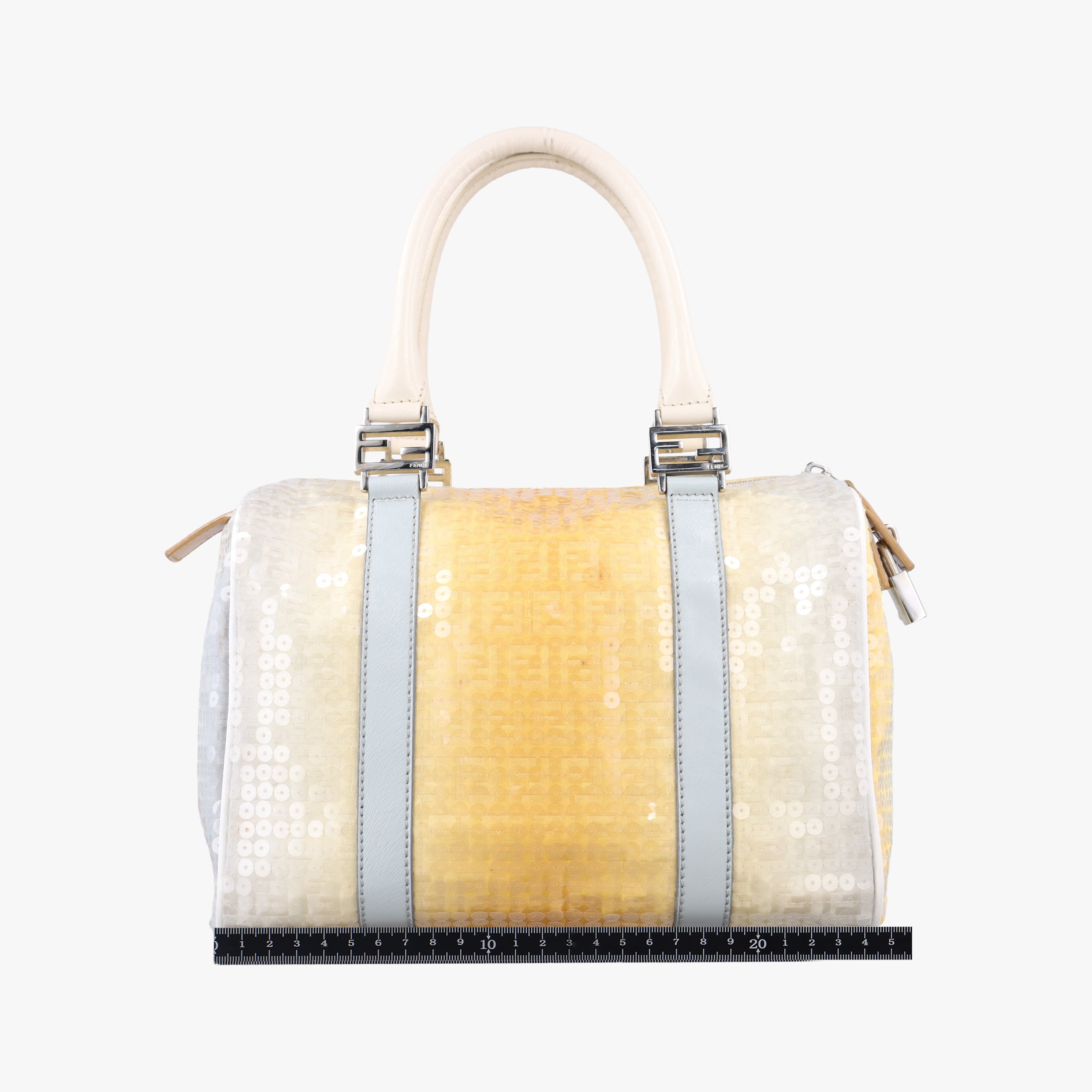 Pre-owned Fendi Sequins Yellow Gradation Multicolour sequins 8BL068 handbag | stylenewstar