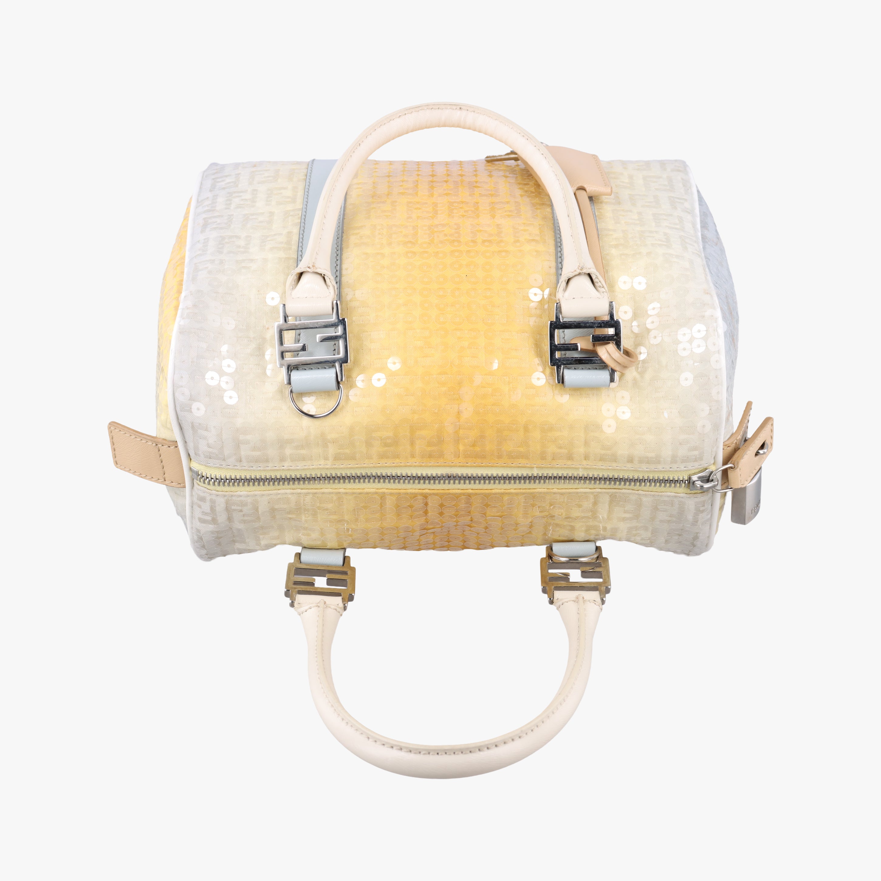 Pre-owned Fendi Sequins Yellow Gradation Multicolour sequins 8BL068 handbag | stylenewstar