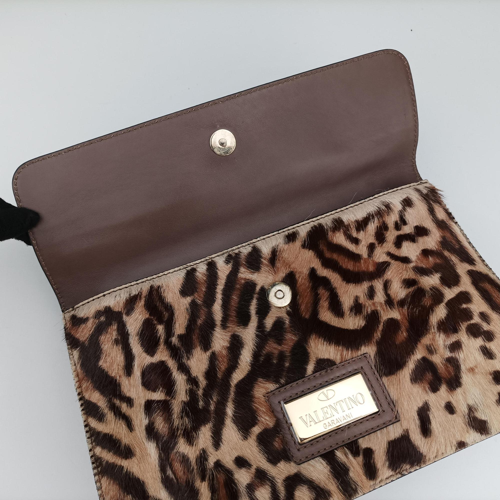 Pre-owned Valentino Animal Print Trim Flat Handle Bow Accents pink×Multicolour Ponyhair ×leather  handbag | stylenewstar