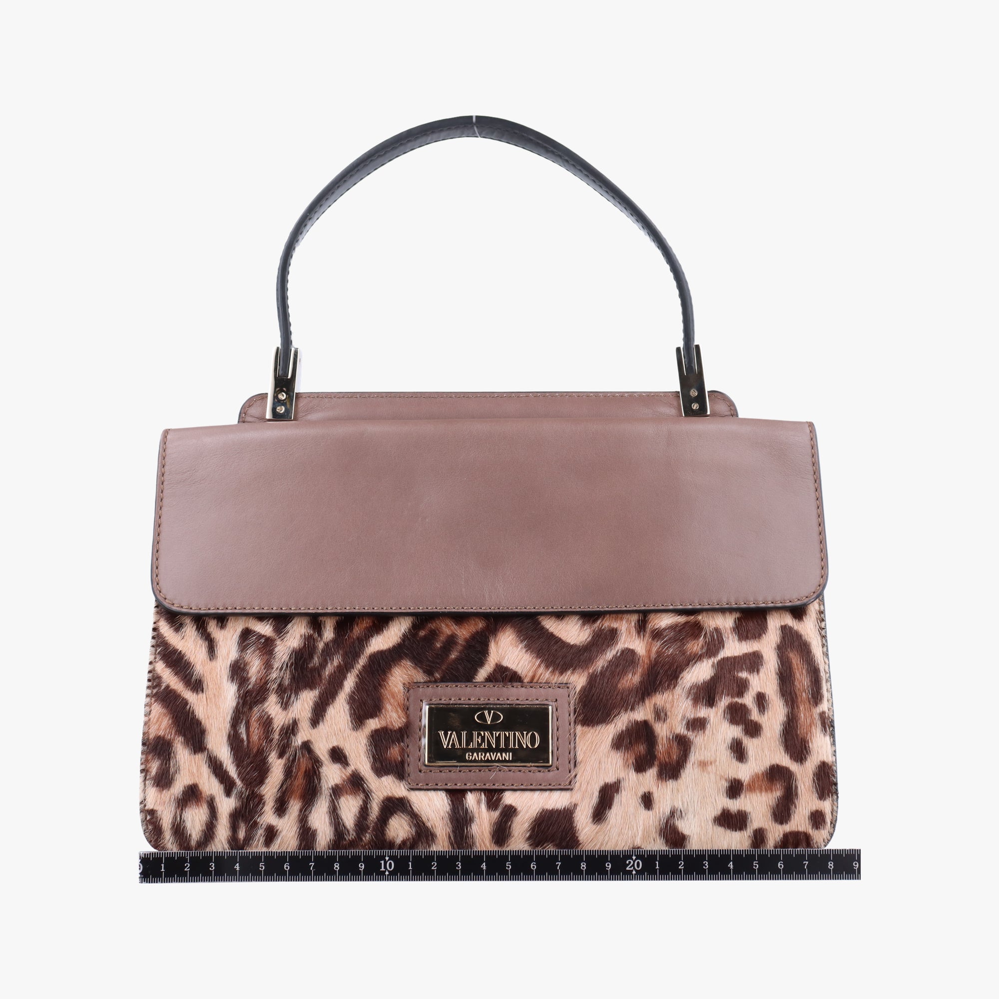 Pre-owned Valentino Animal Print Trim Flat Handle Bow Accents pink×Multicolour Ponyhair ×leather  handbag | stylenewstar