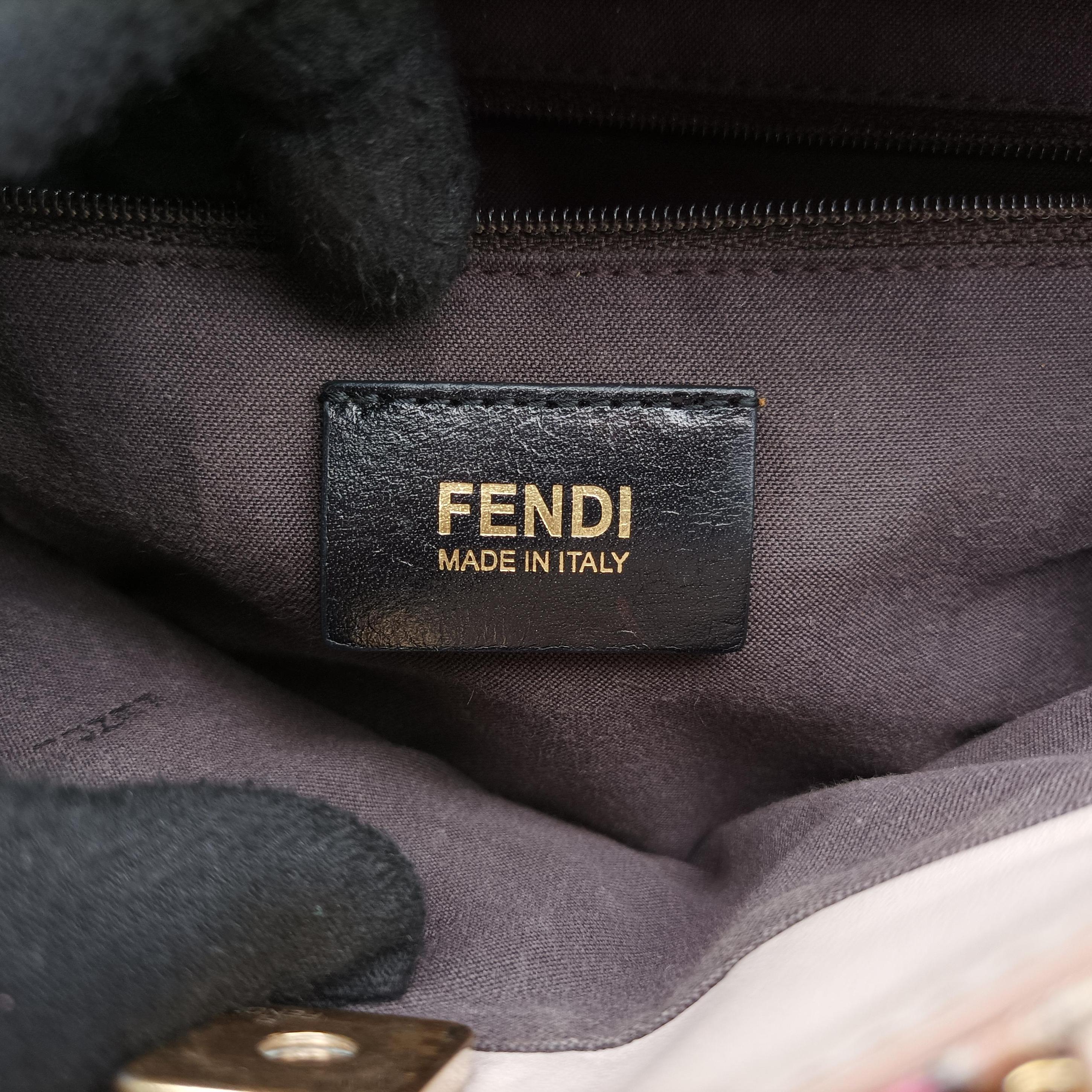 Pre-owned Fendi Zucchino pink×Multicolour fabric 8BN228 shoulderbag | stylenewstar