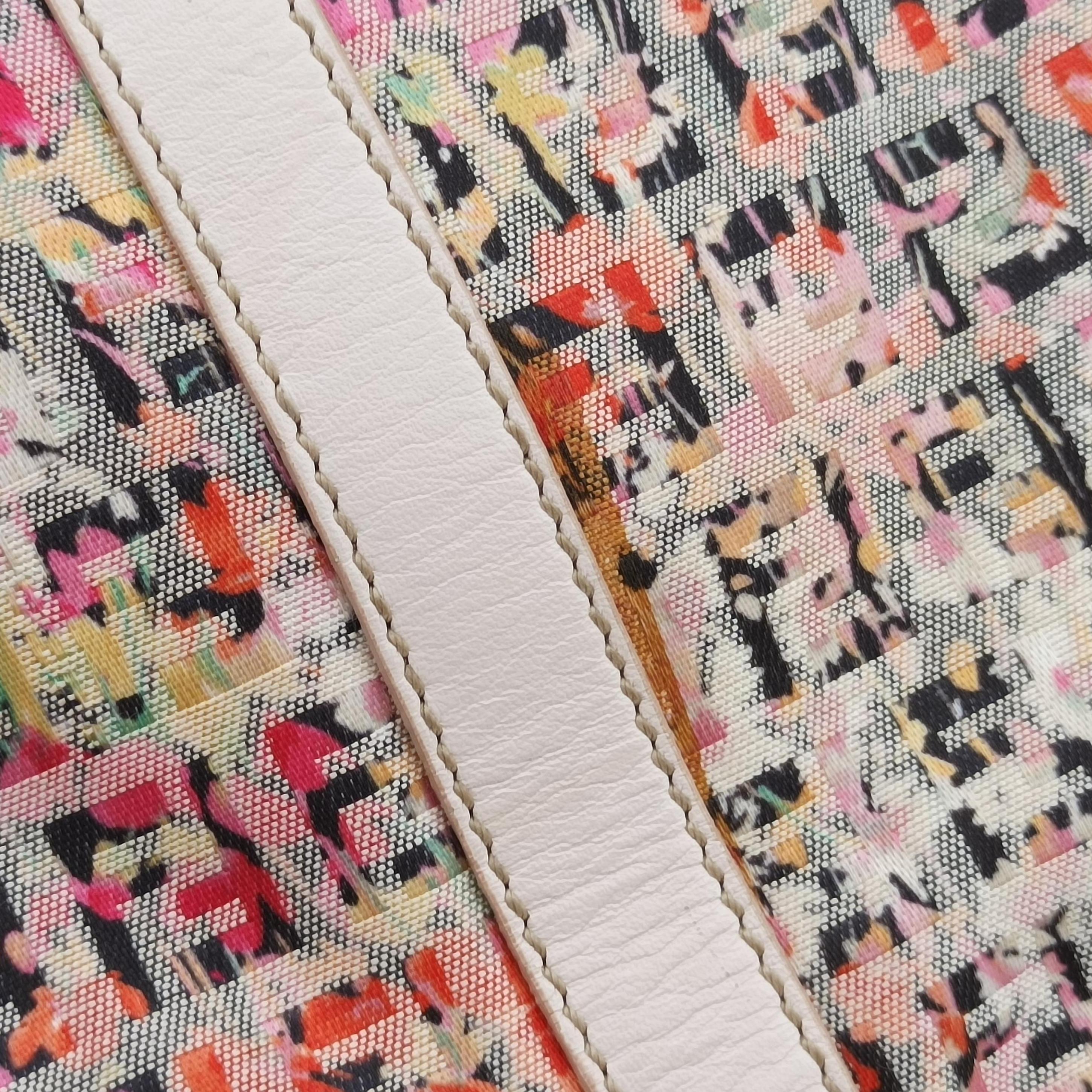 Pre-owned Fendi Zucchino pink×Multicolour fabric 8BN228 shoulderbag | stylenewstar