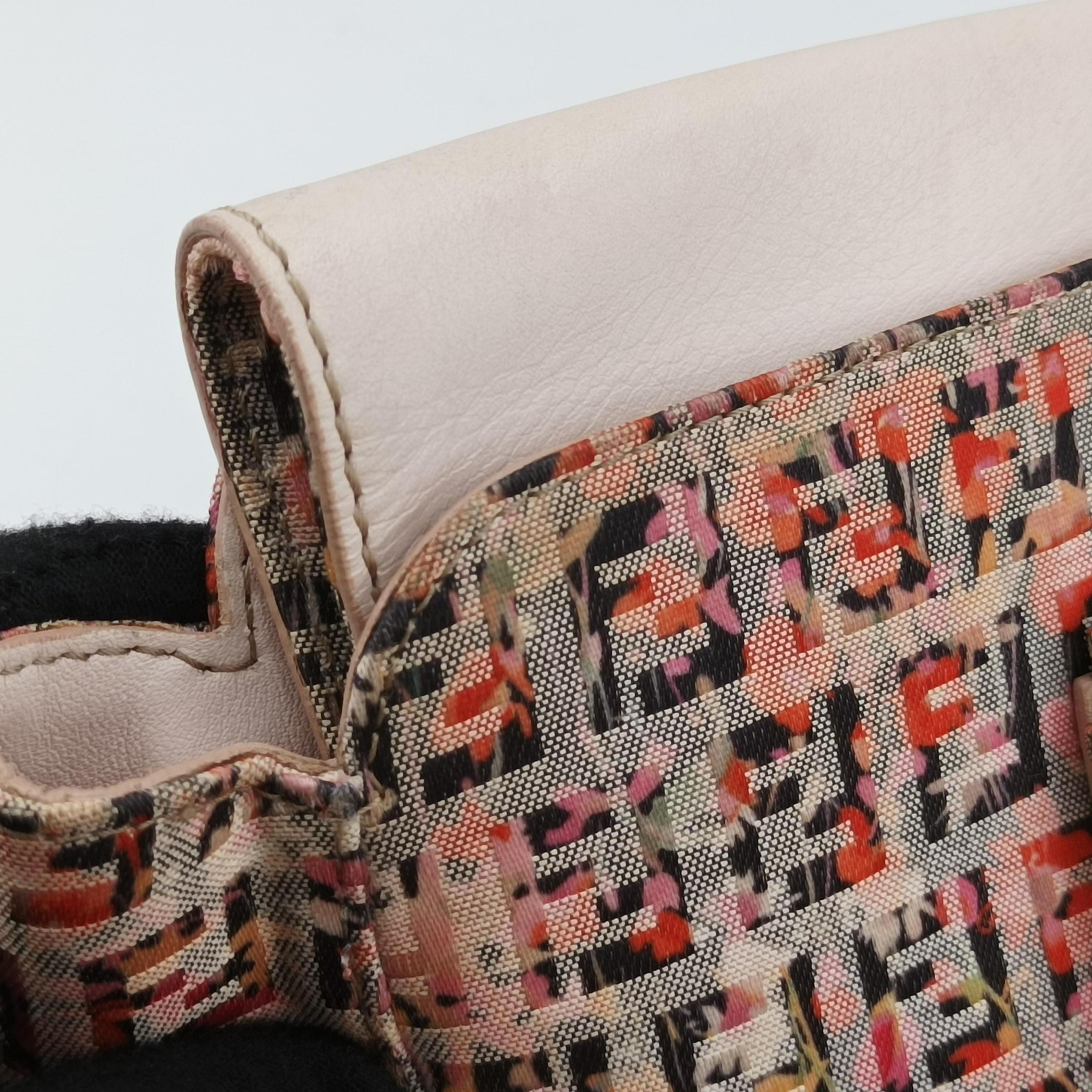 Pre-owned Fendi Zucchino pink×Multicolour fabric 8BN228 shoulderbag | stylenewstar