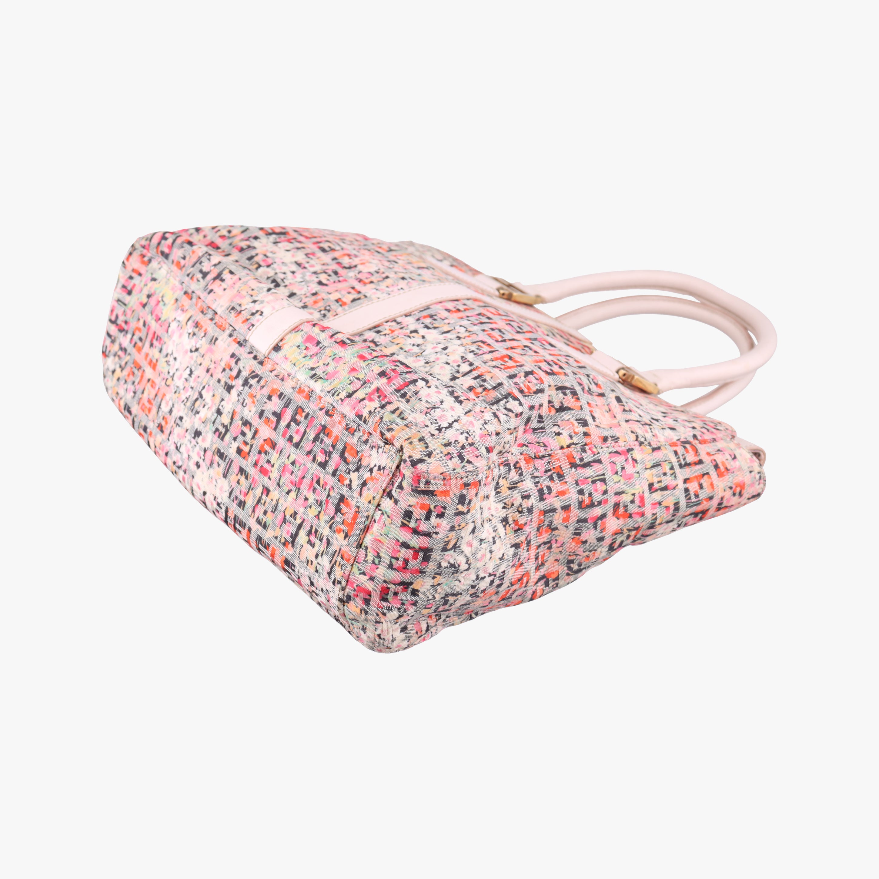 Pre-owned Fendi Zucchino pink×Multicolour fabric 8BN228 shoulderbag | stylenewstar