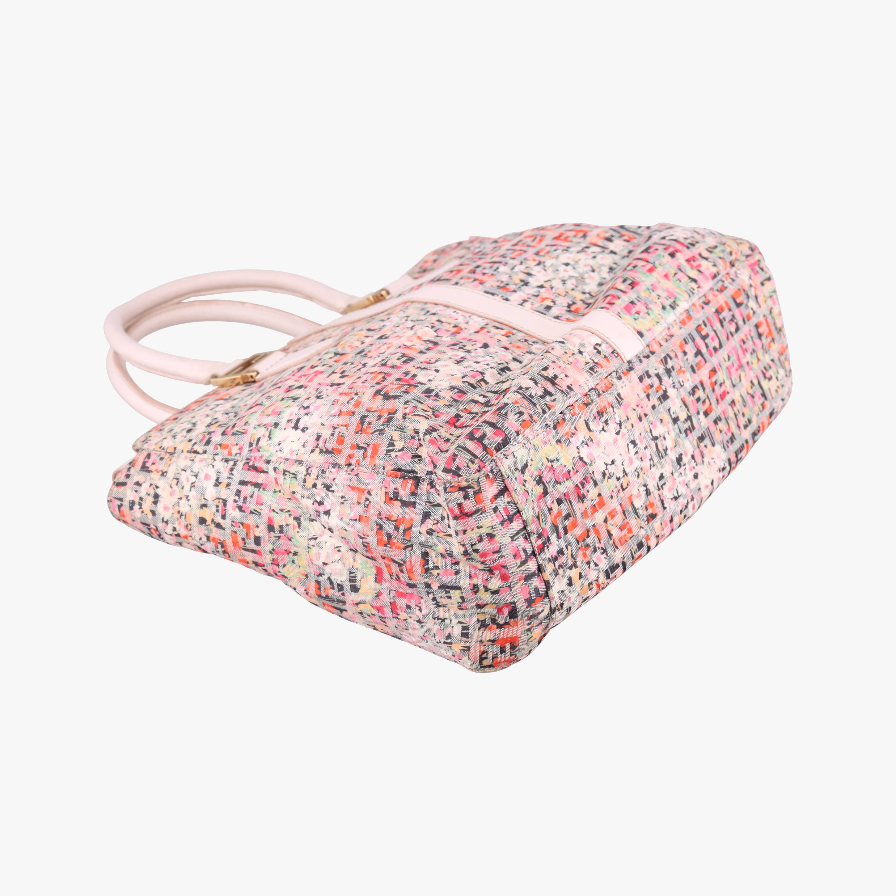 Pre-owned Fendi Zucchino pink×Multicolour fabric 8BN228 shoulderbag | stylenewstar