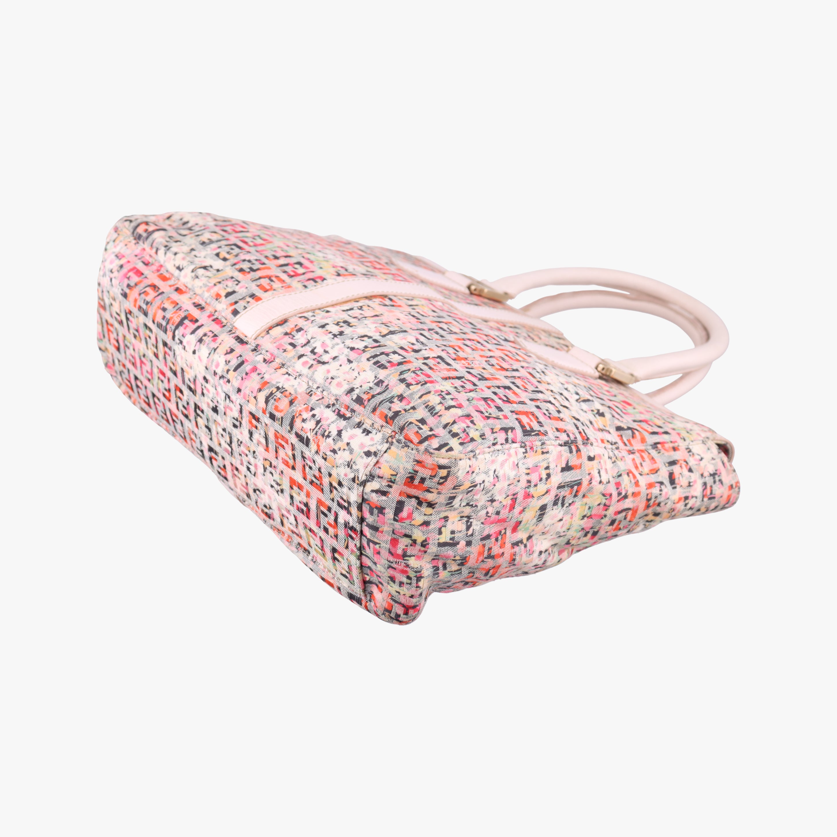 Pre-owned Fendi Zucchino pink×Multicolour fabric 8BN228 shoulderbag | stylenewstar