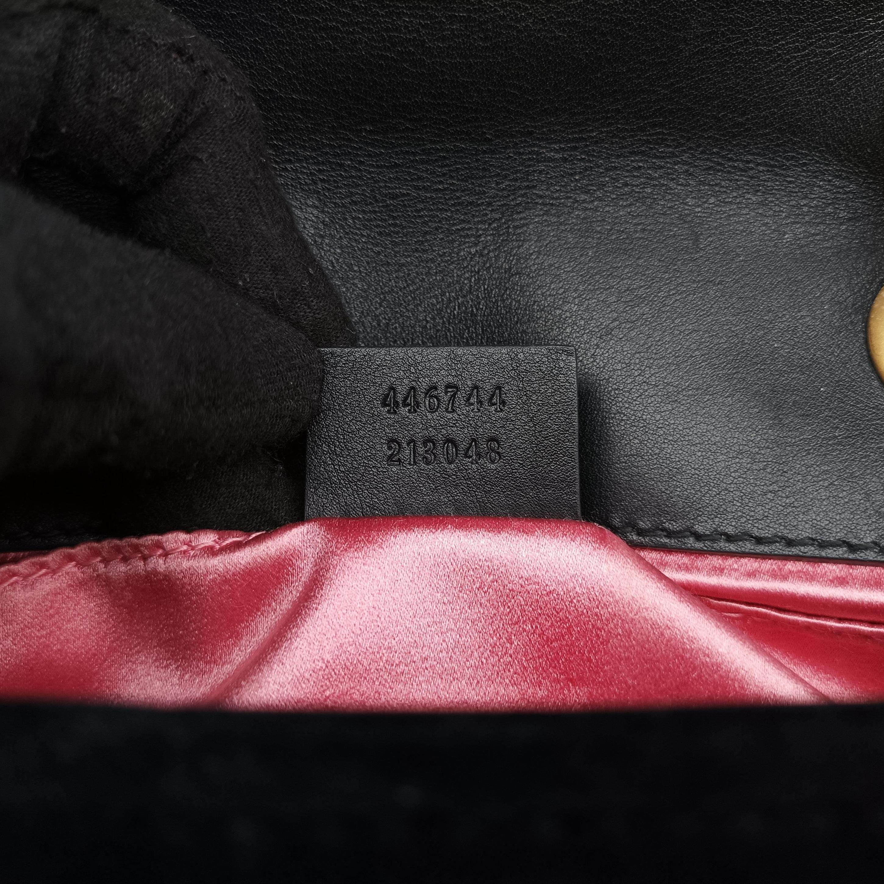 Pre-owned Gucci GG Marmont Black×Multicolour velour 446744 shoulderbag | stylenewstar