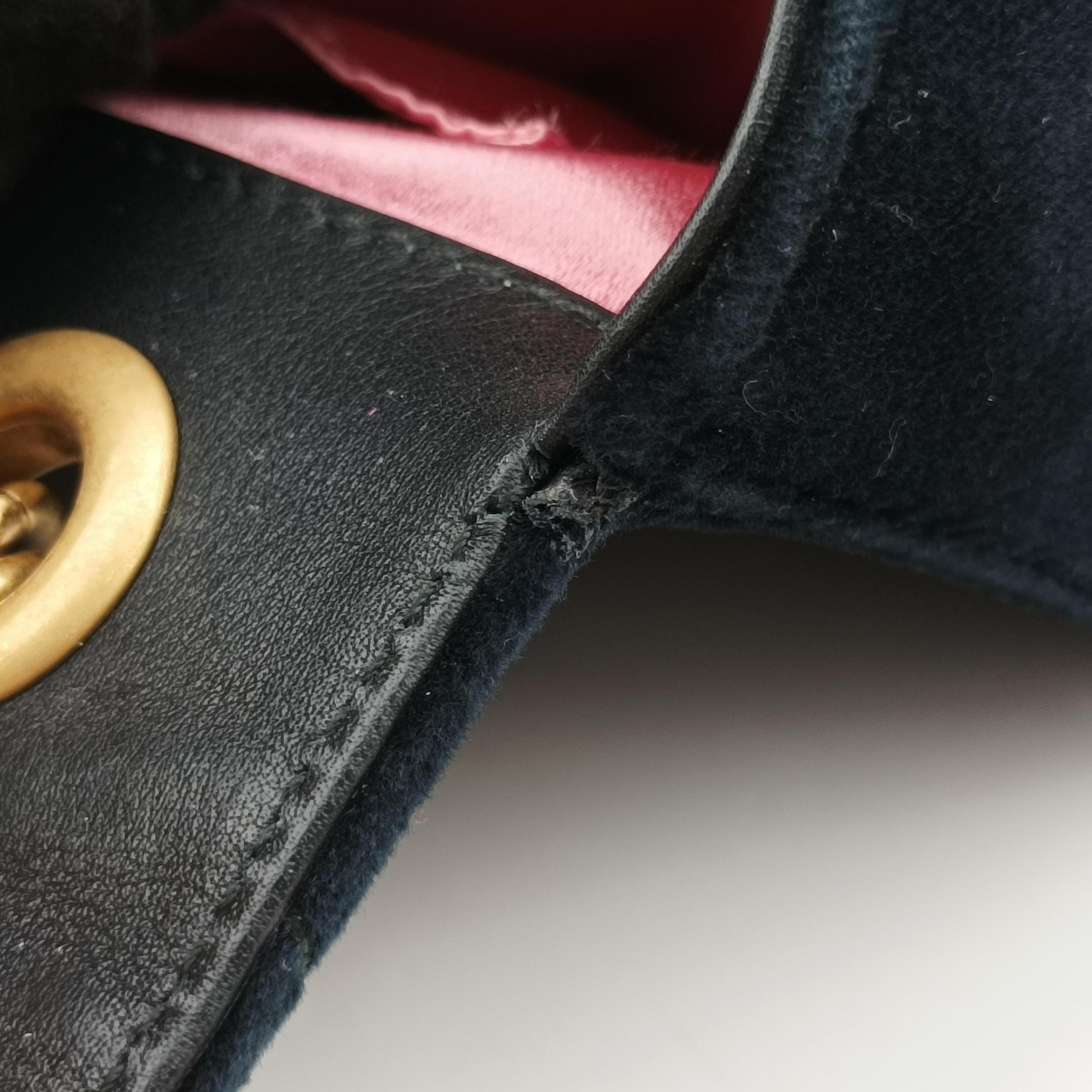 Pre-owned Gucci GG Marmont Black×Multicolour velour 446744 shoulderbag | stylenewstar