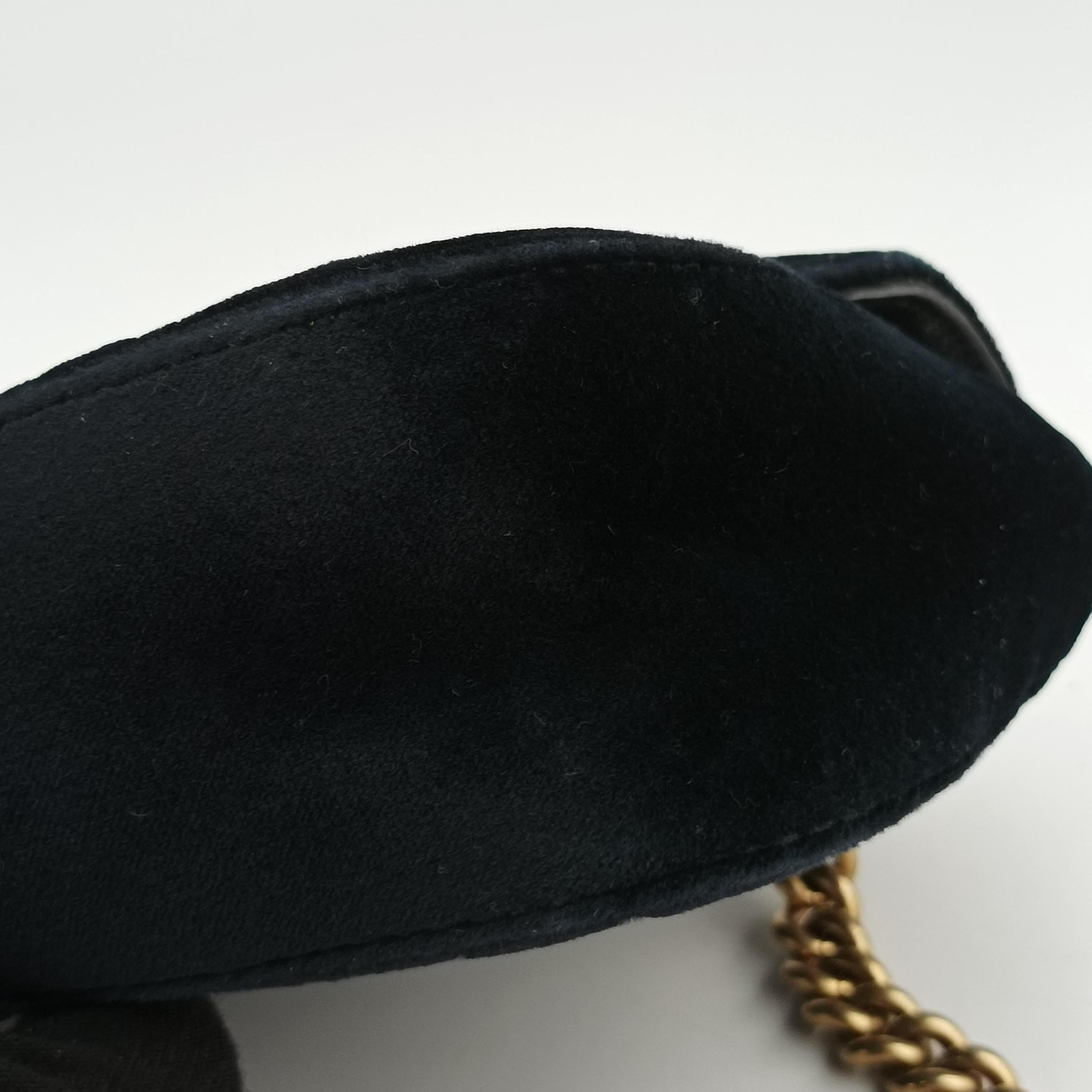 Pre-owned Gucci GG Marmont Black×Multicolour velour 446744 shoulderbag | stylenewstar