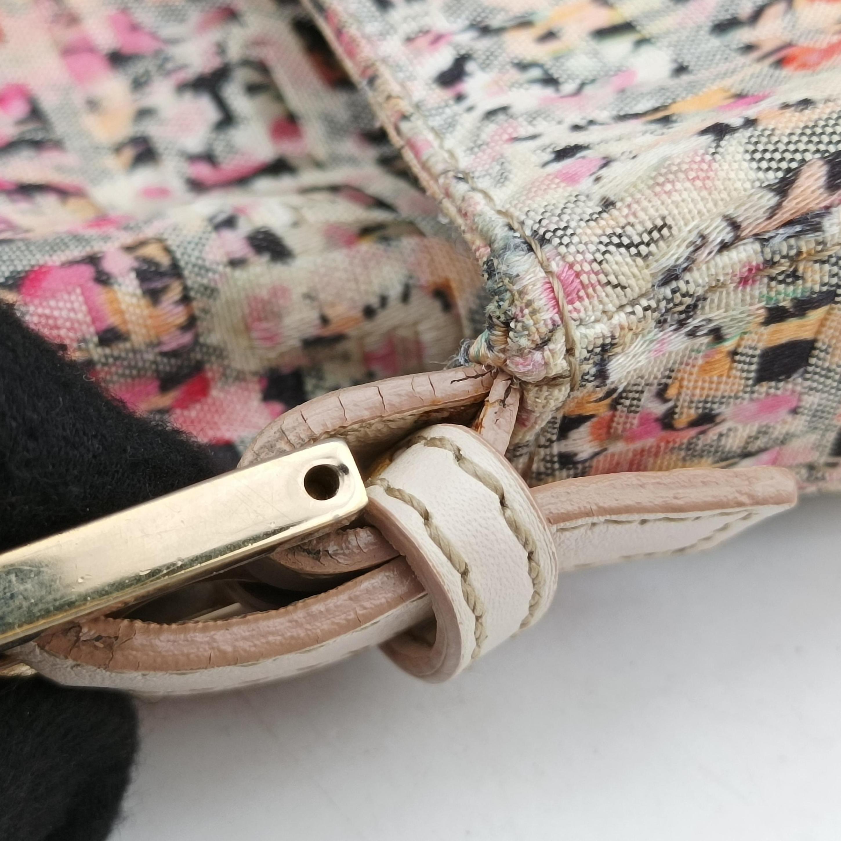 Pre-owned Fendi Mama Baguette Zucchino Pink×Multicolour fabric 8BR001 shoulderbag | stylenewstar