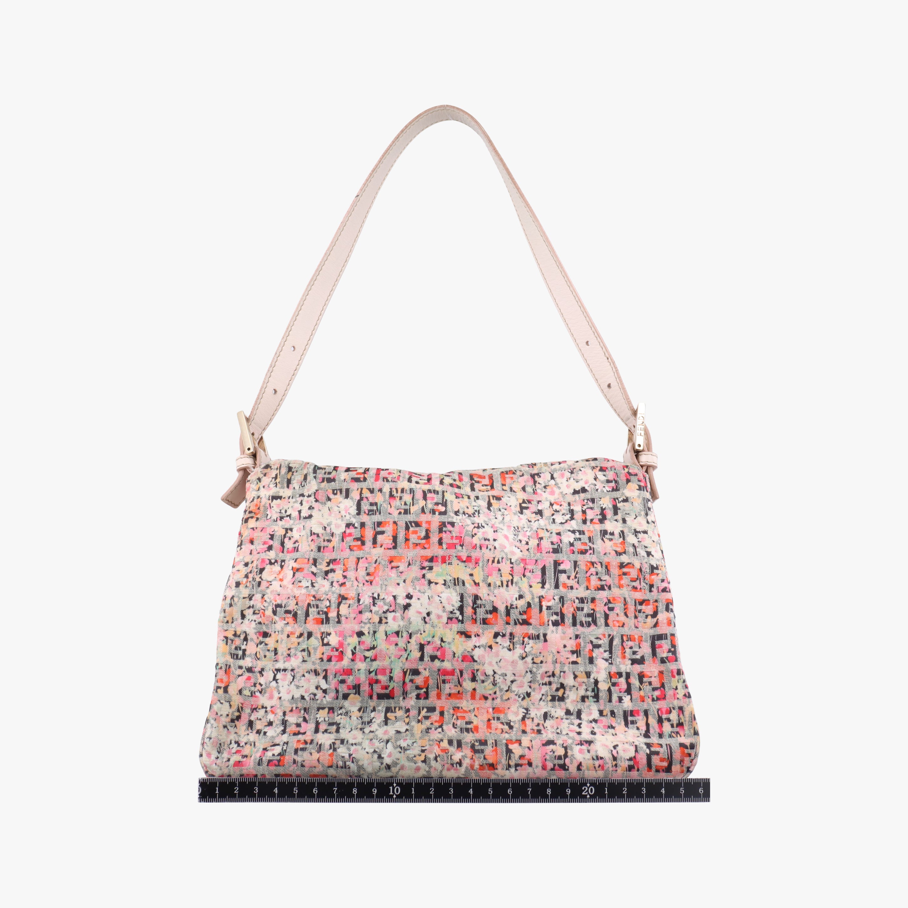 Pre-owned Fendi Mama Baguette Zucchino Pink×Multicolour fabric 8BR001 shoulderbag | stylenewstar