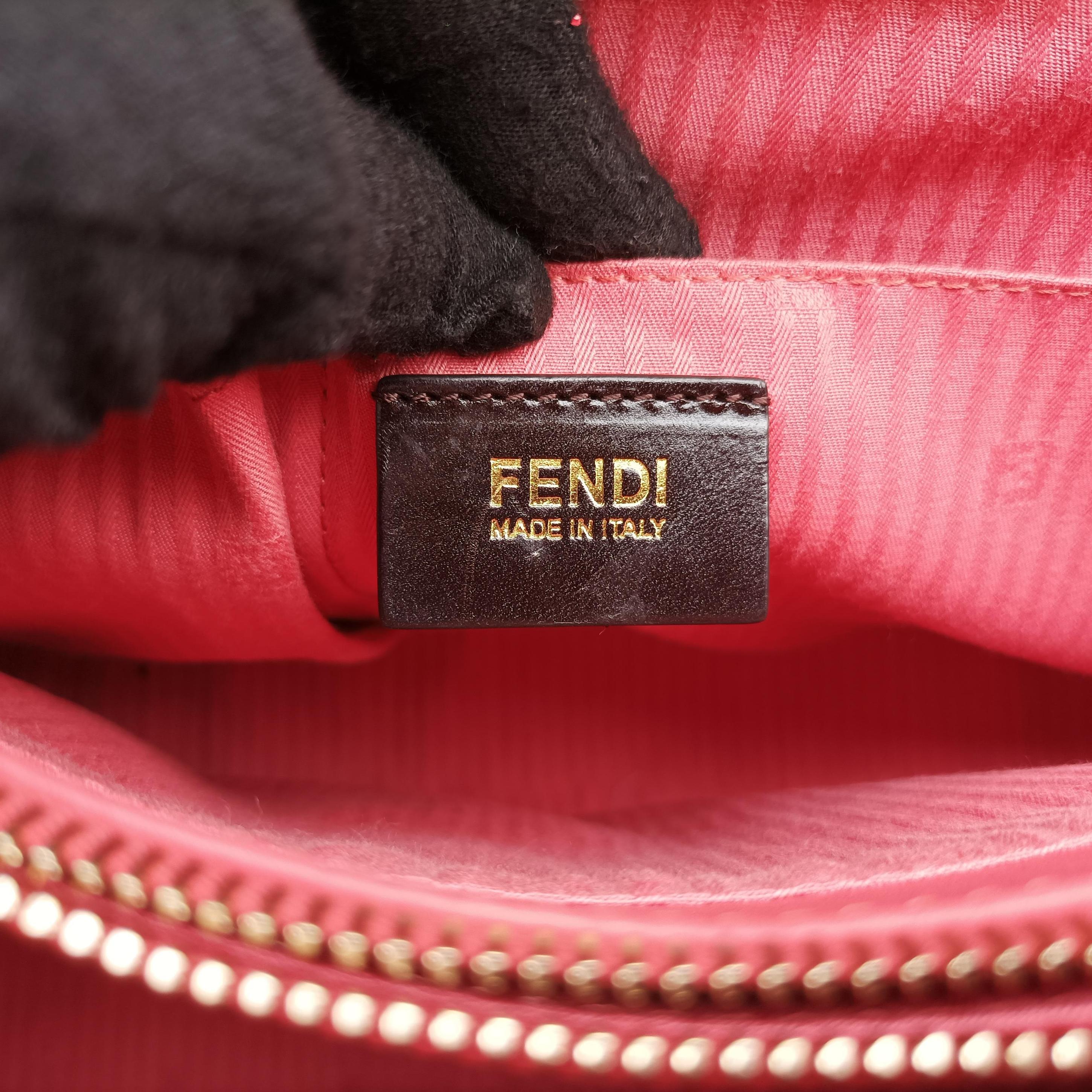 Pre-owned Fendi 2 JOURS pink Leather 8BH250 shoulderbag | stylenewstar