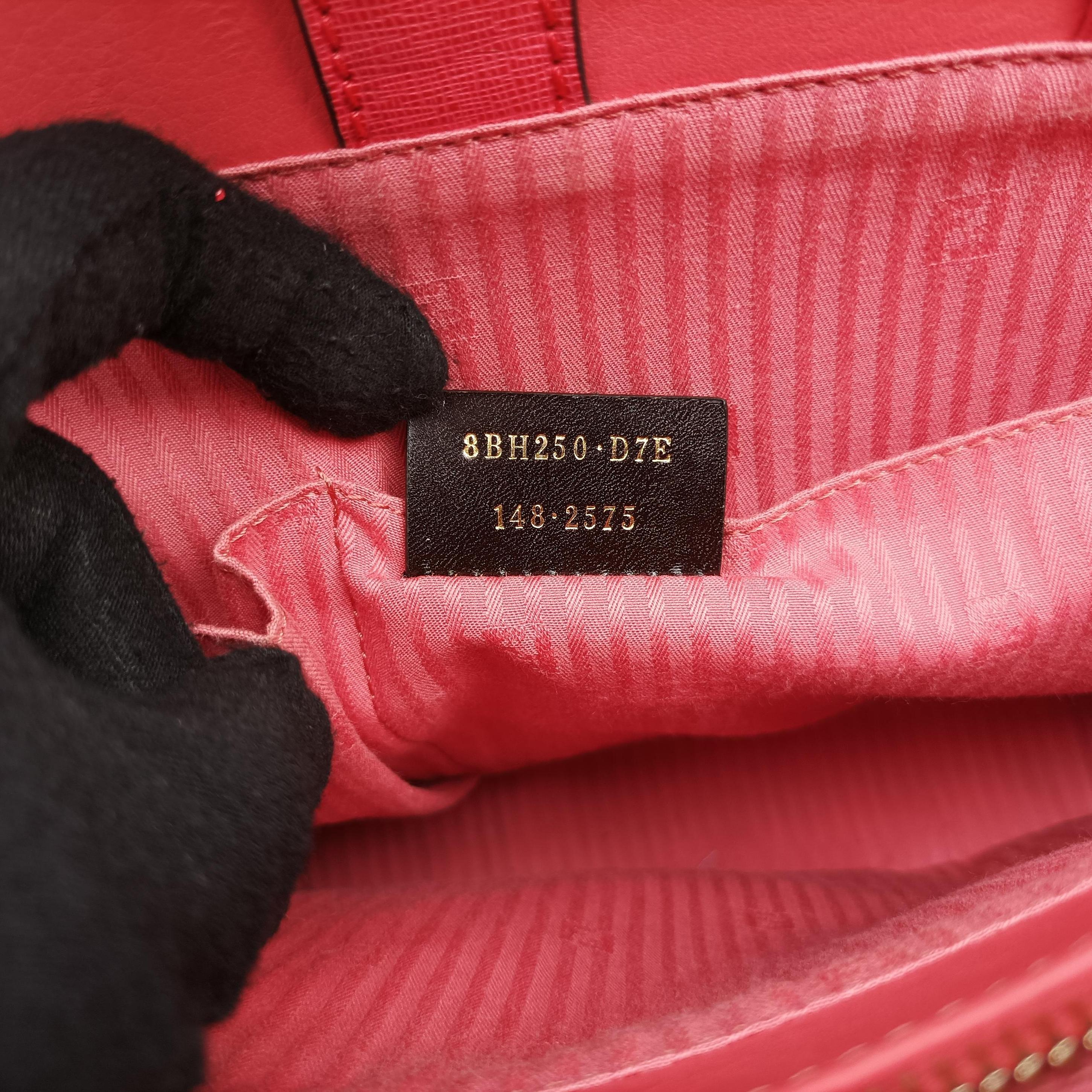 Pre-owned Fendi 2 JOURS pink Leather 8BH250 shoulderbag | stylenewstar