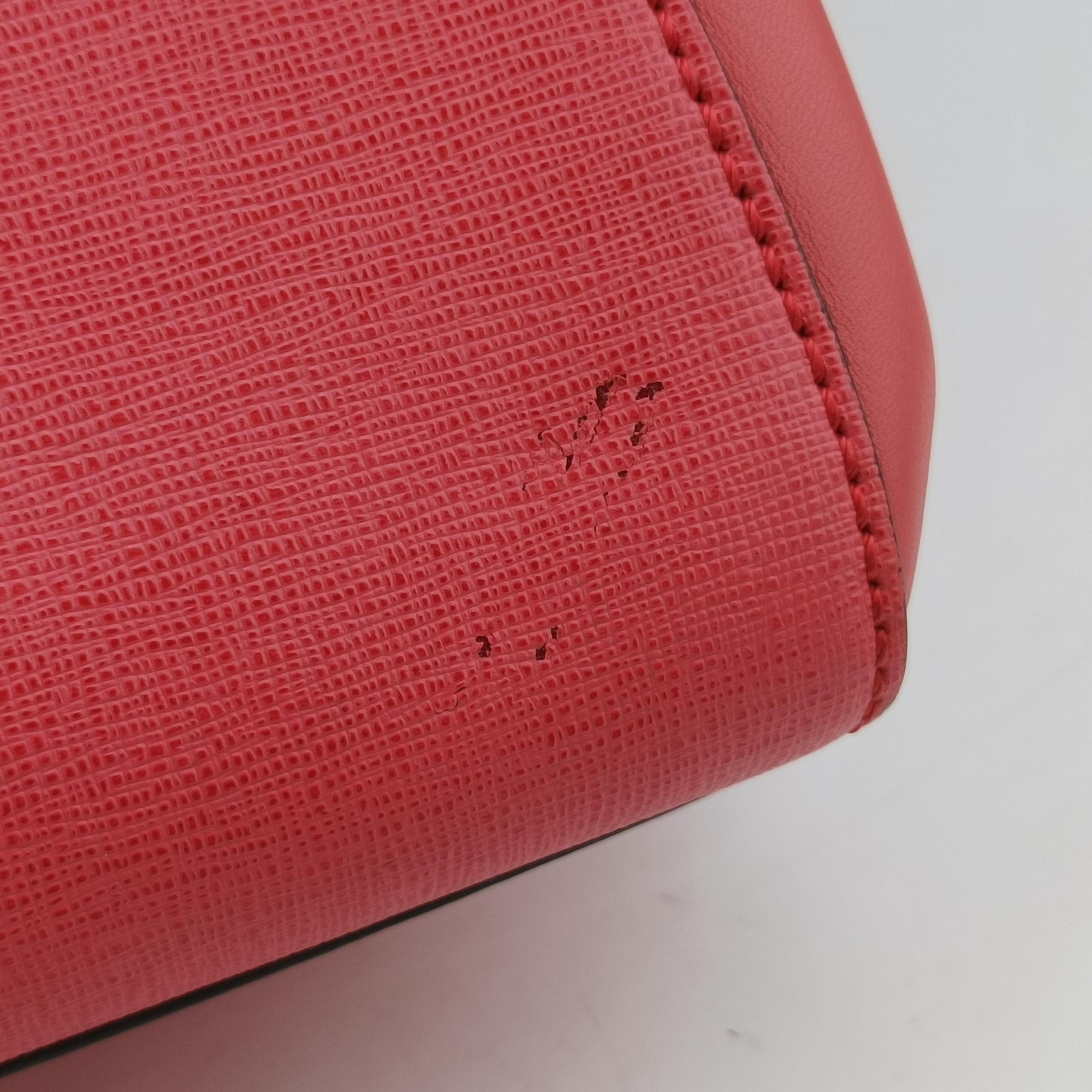 Pre-owned Fendi 2 JOURS pink Leather 8BH250 shoulderbag | stylenewstar