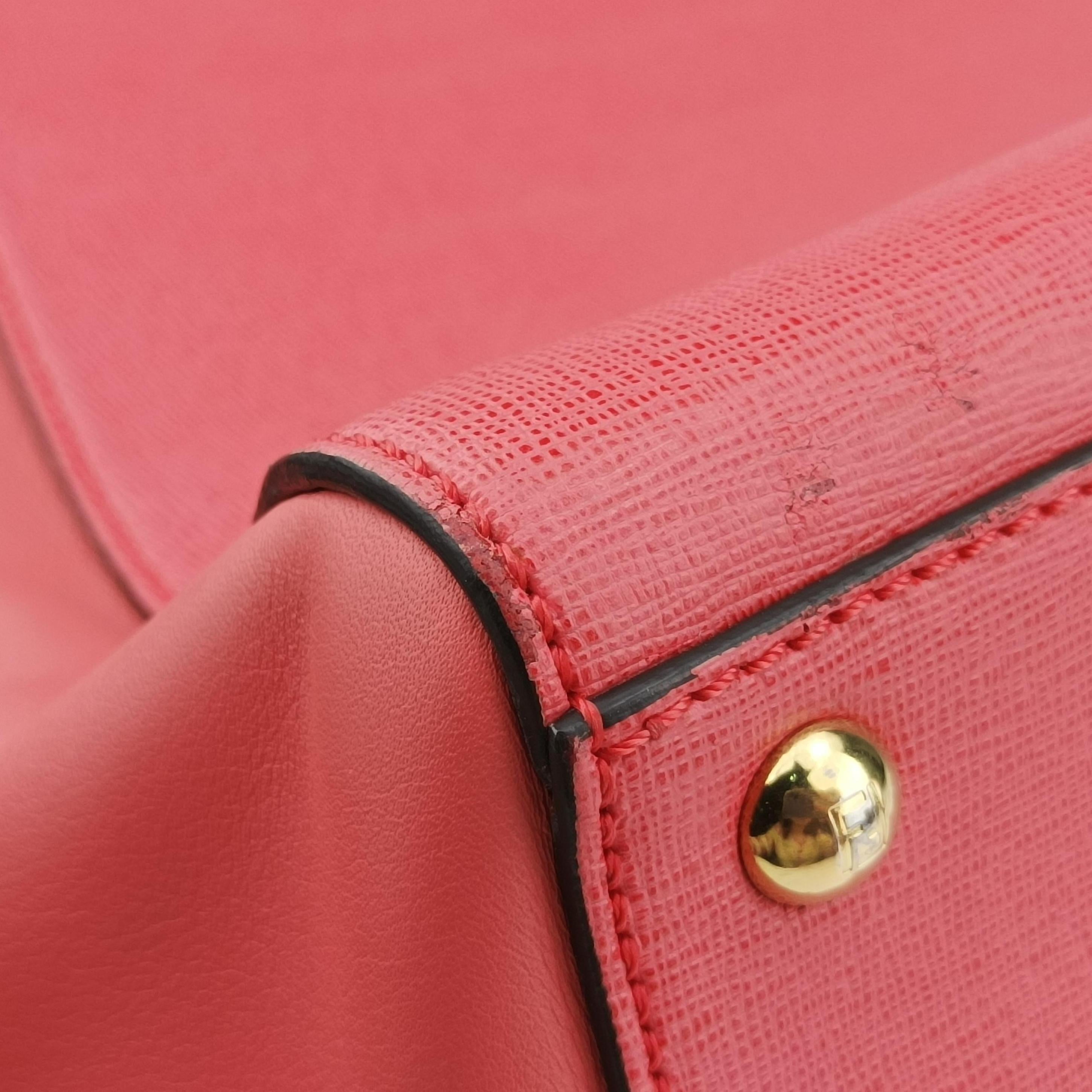 Pre-owned Fendi 2 JOURS pink Leather 8BH250 shoulderbag | stylenewstar