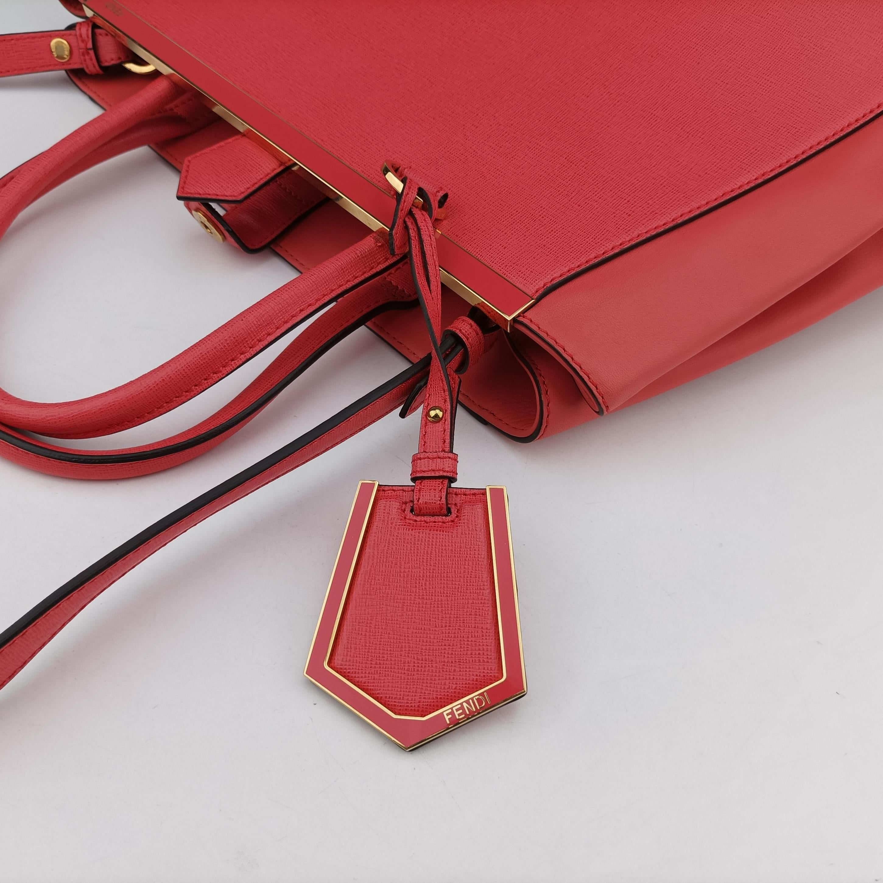 Pre-owned Fendi 2 JOURS pink Leather 8BH250 shoulderbag | stylenewstar