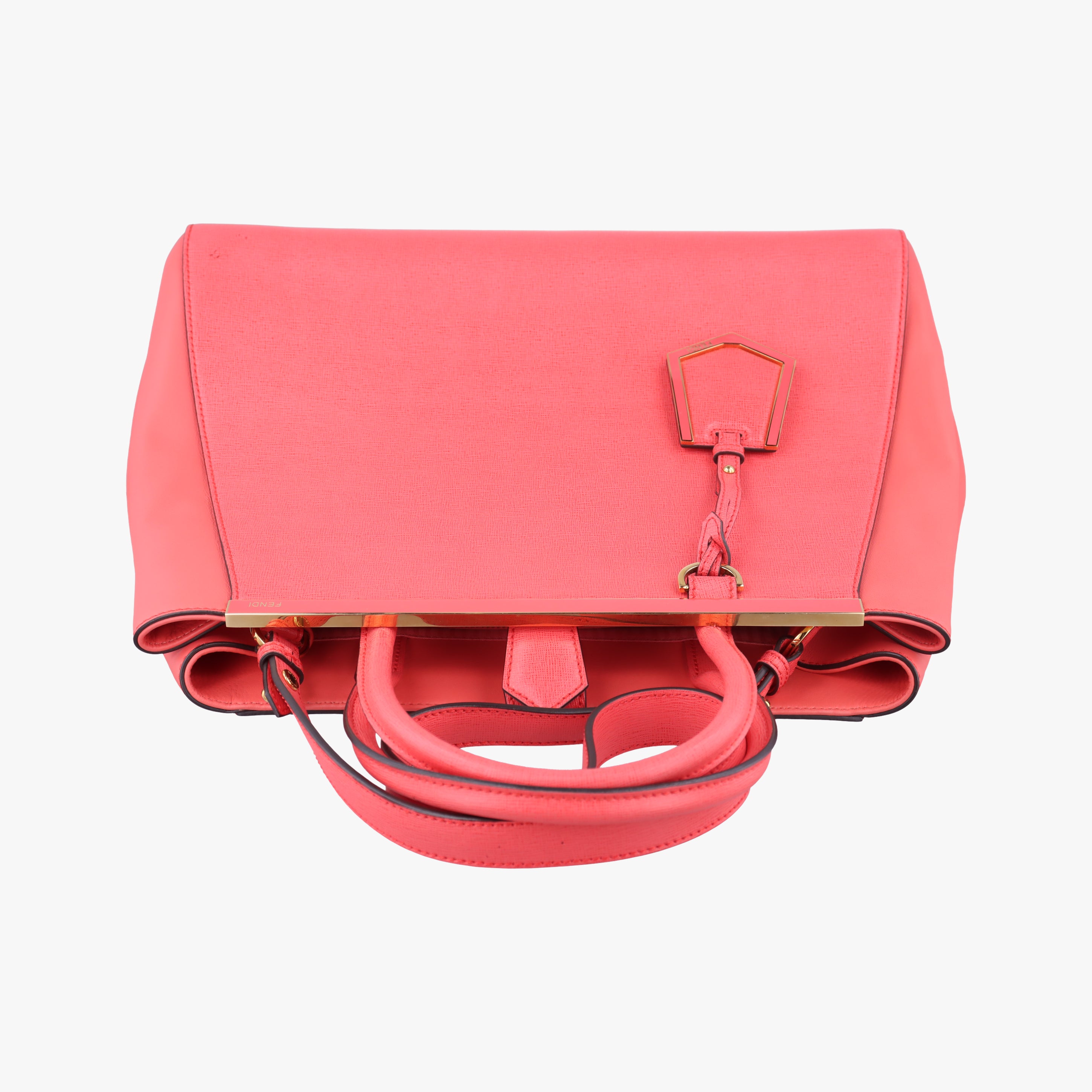 Pre-owned Fendi 2 JOURS pink Leather 8BH250 shoulderbag | stylenewstar