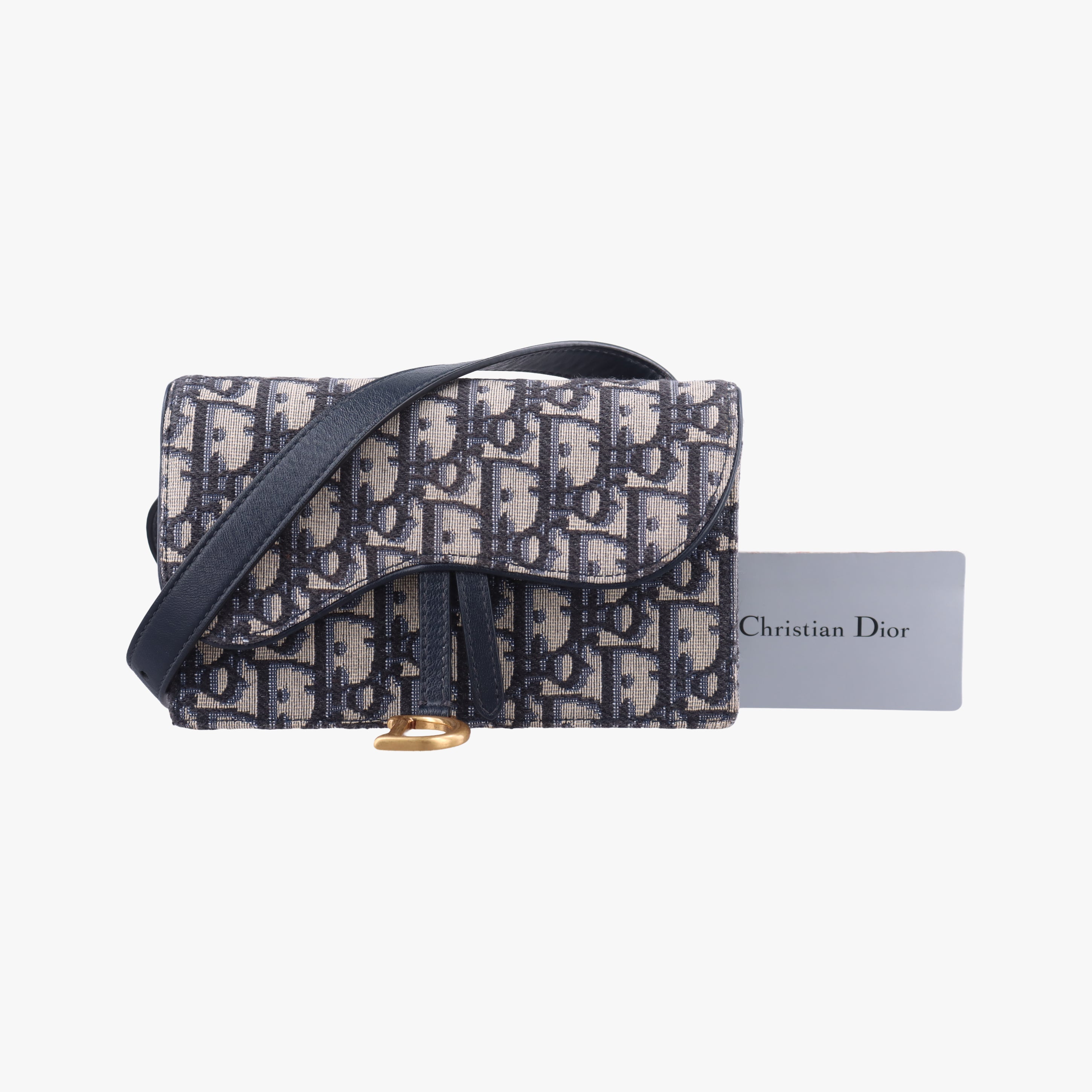 Vintage Christian Dior Saddle Navy×Gray jacquard  bum bag/waist bag | stylenewstar
