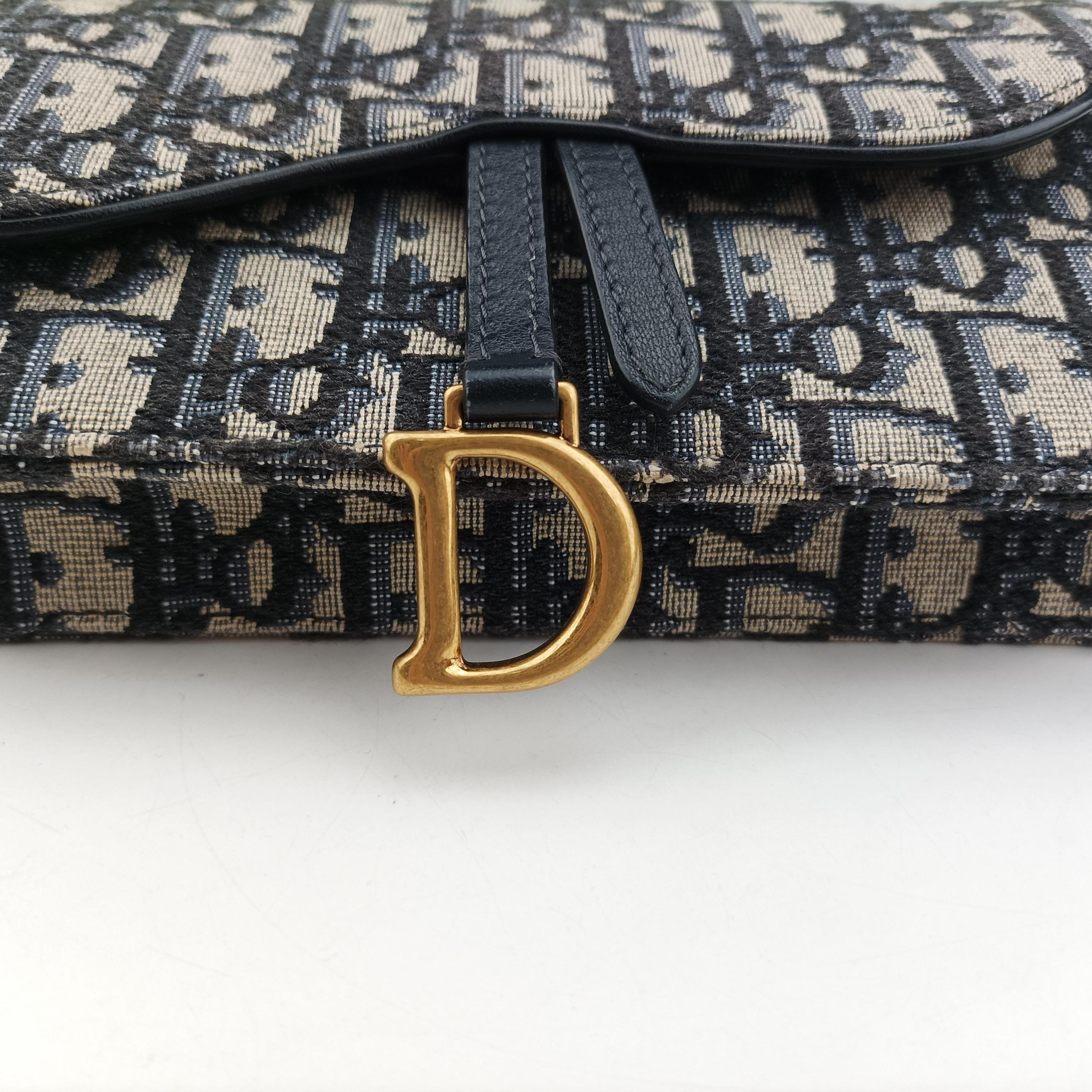 Vintage Christian Dior Saddle Navy×Gray jacquard  bum bag/waist bag | stylenewstar