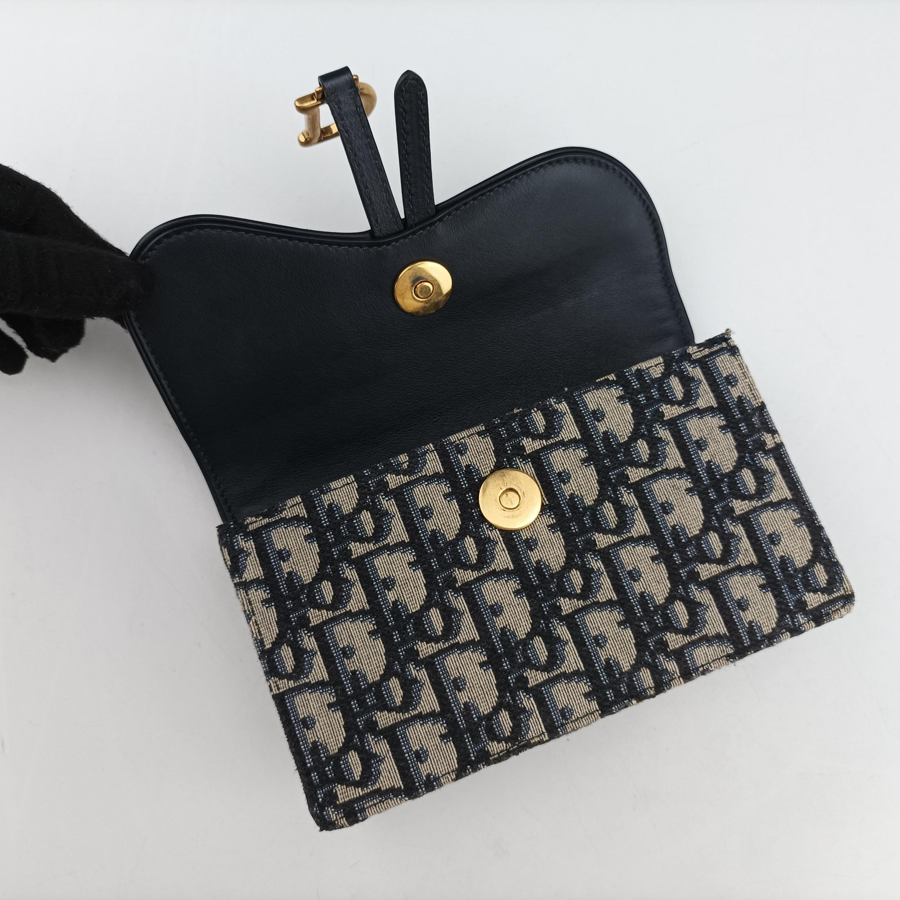 Vintage Christian Dior Saddle Navy×Gray jacquard  bum bag/waist bag | stylenewstar
