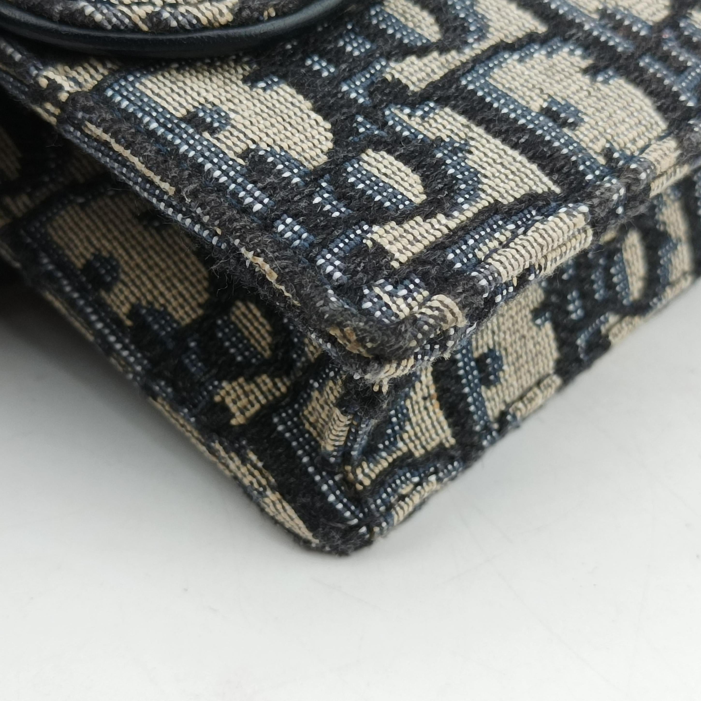 Vintage Christian Dior Saddle Navy×Gray jacquard  bum bag/waist bag | stylenewstar