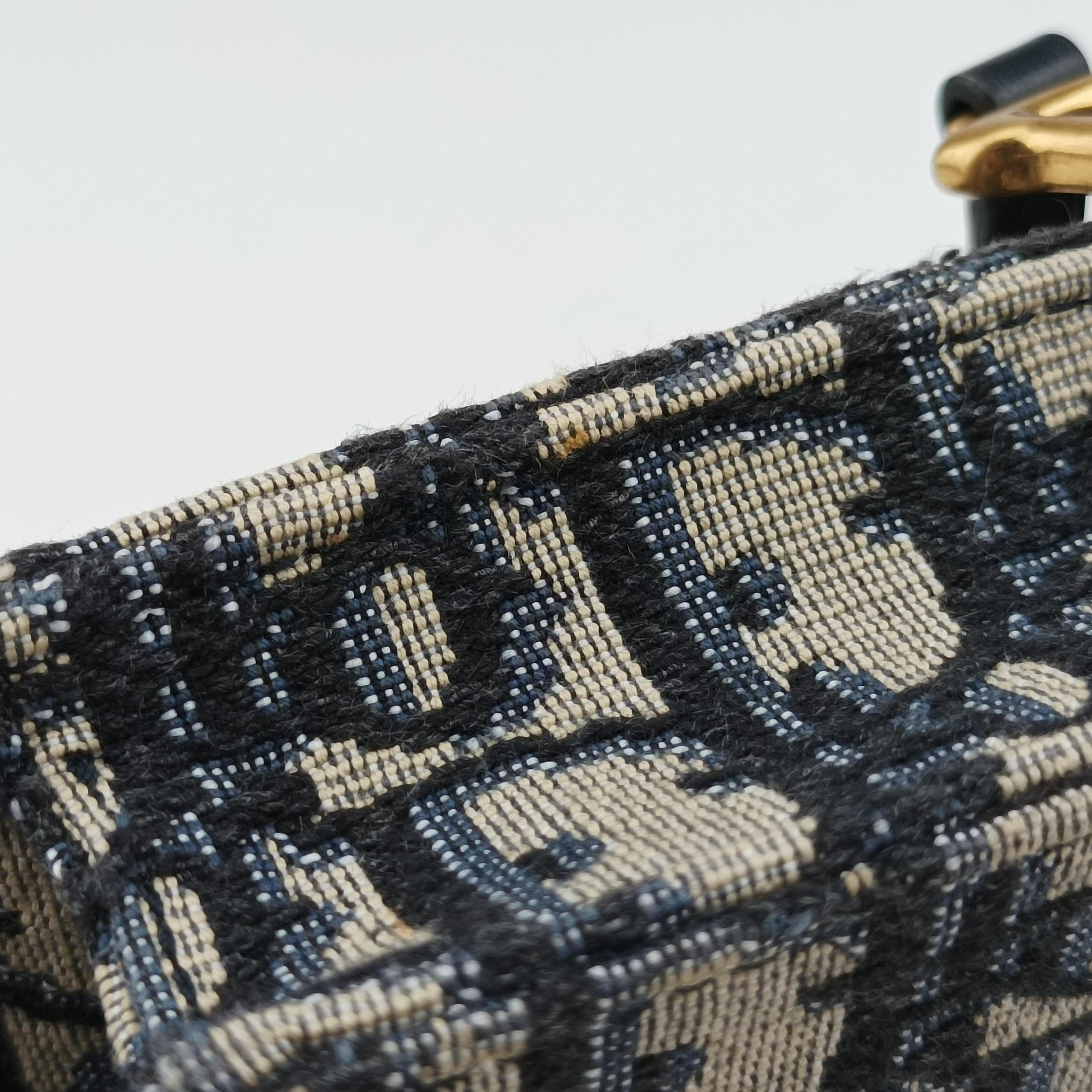 Vintage Christian Dior Saddle Navy×Gray jacquard  bum bag/waist bag | stylenewstar