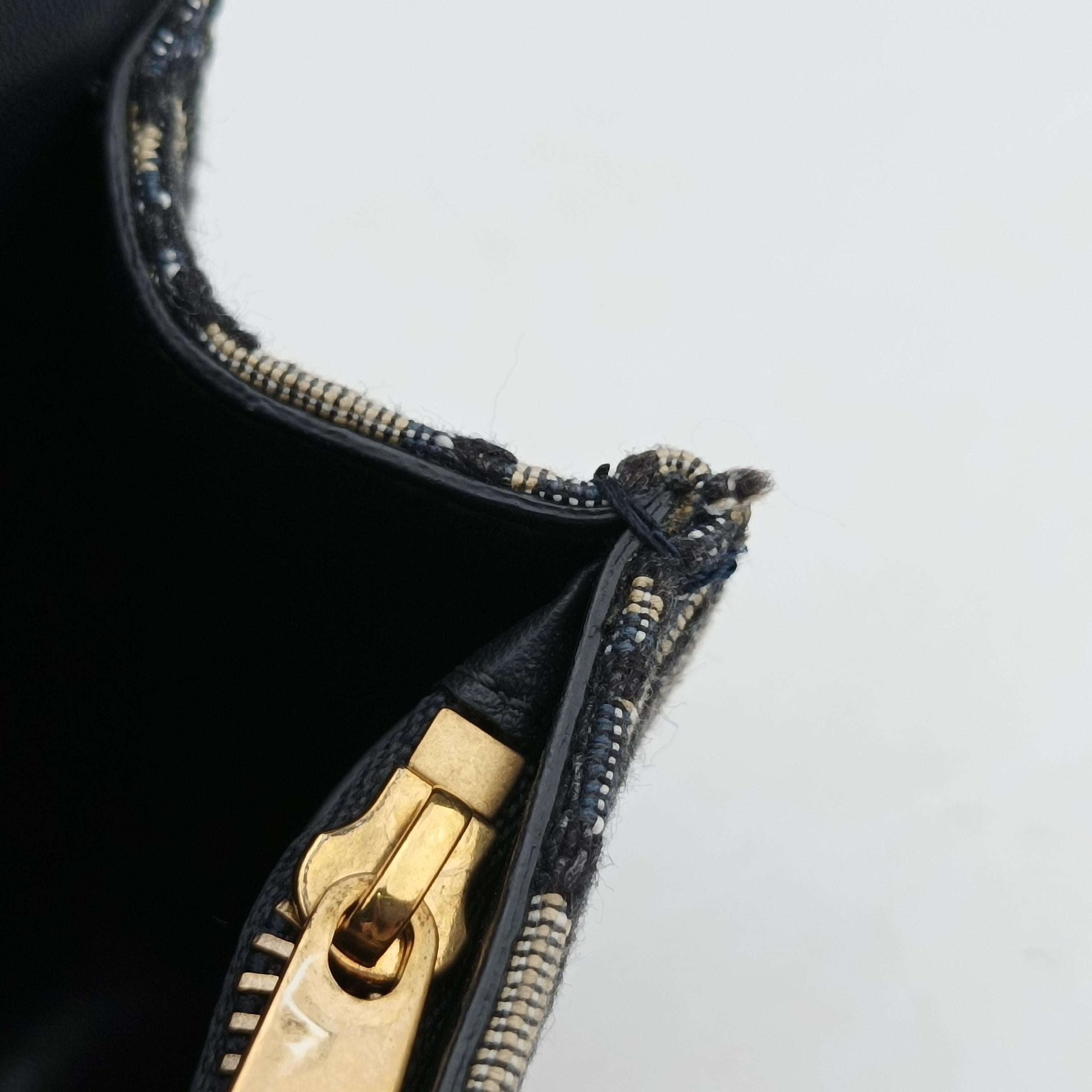 Vintage Christian Dior Saddle Navy×Gray jacquard  bum bag/waist bag | stylenewstar