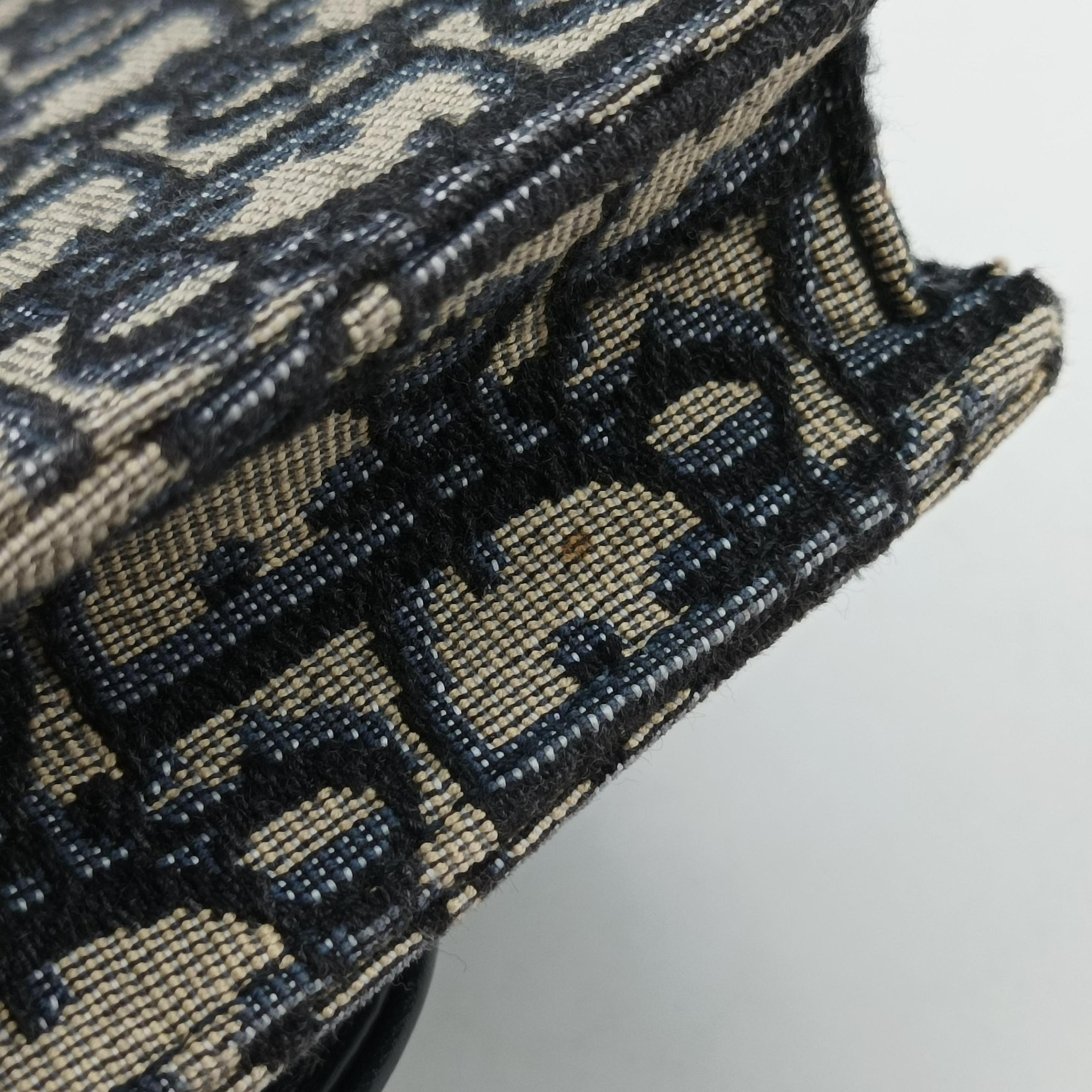 Vintage Christian Dior Saddle Navy×Gray jacquard  bum bag/waist bag | stylenewstar