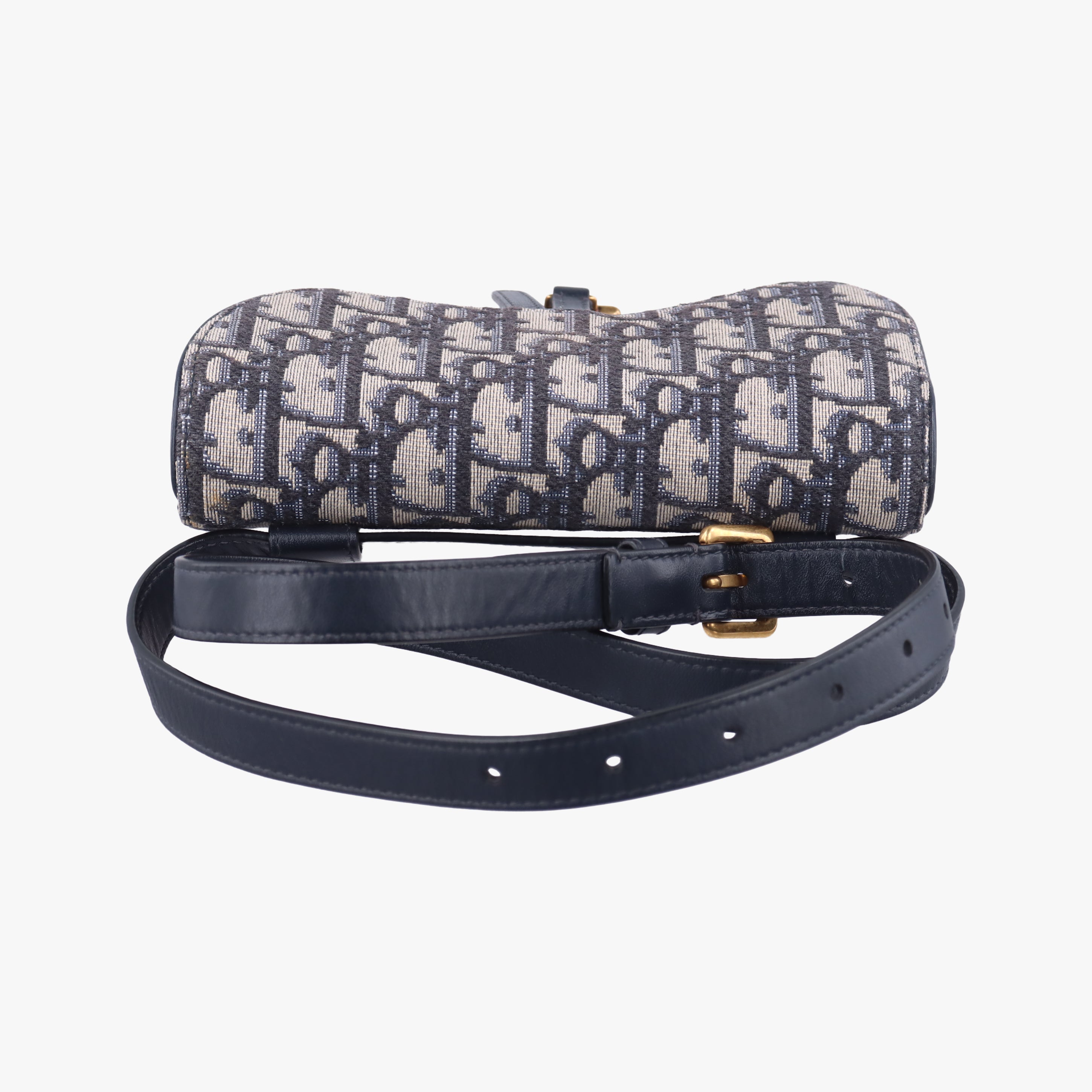 Vintage Christian Dior Saddle Navy×Gray jacquard  bum bag/waist bag | stylenewstar
